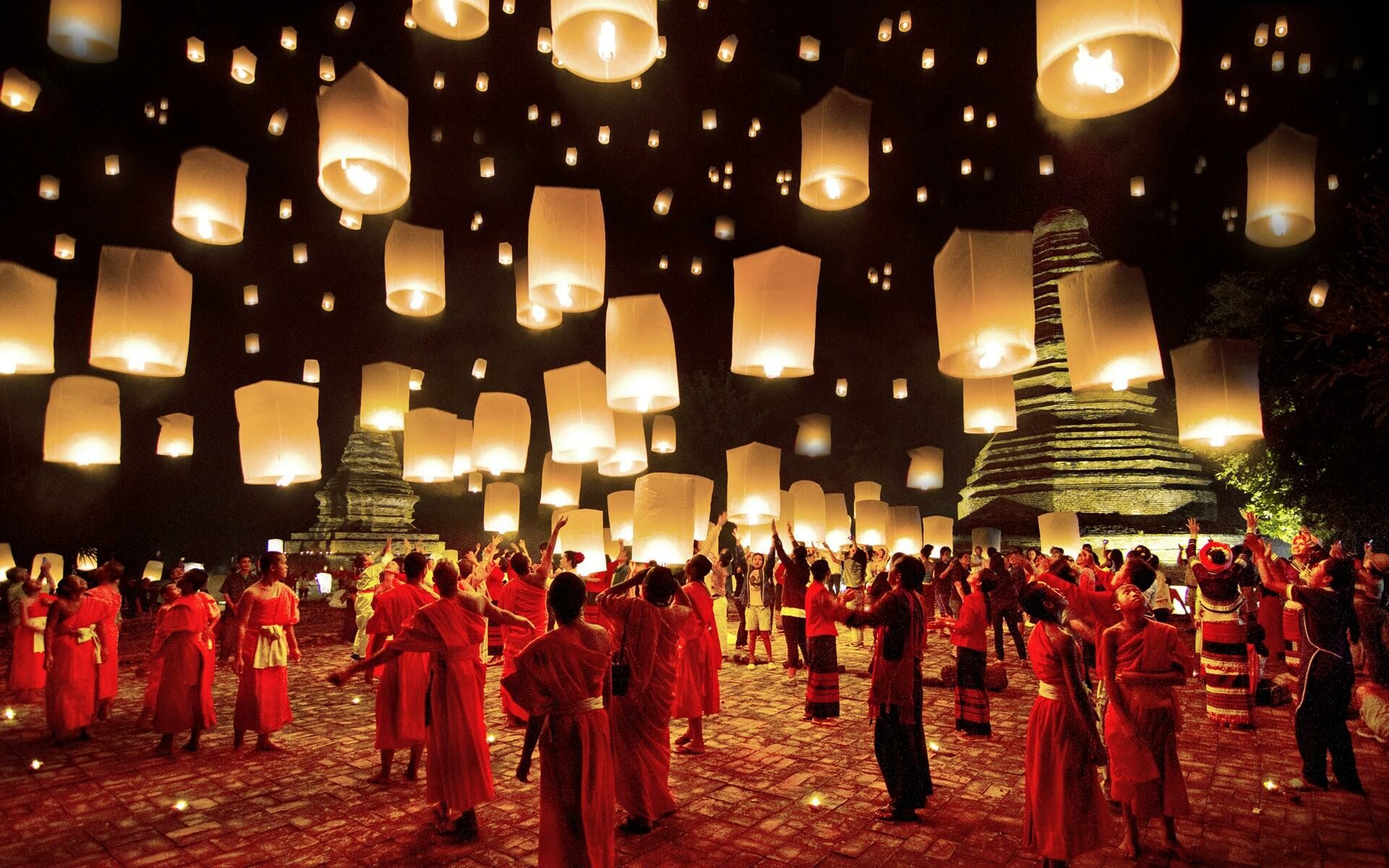 Yi Peng Lantern Festival, Celebration Wallpaper, 1920x1200 HD Desktop