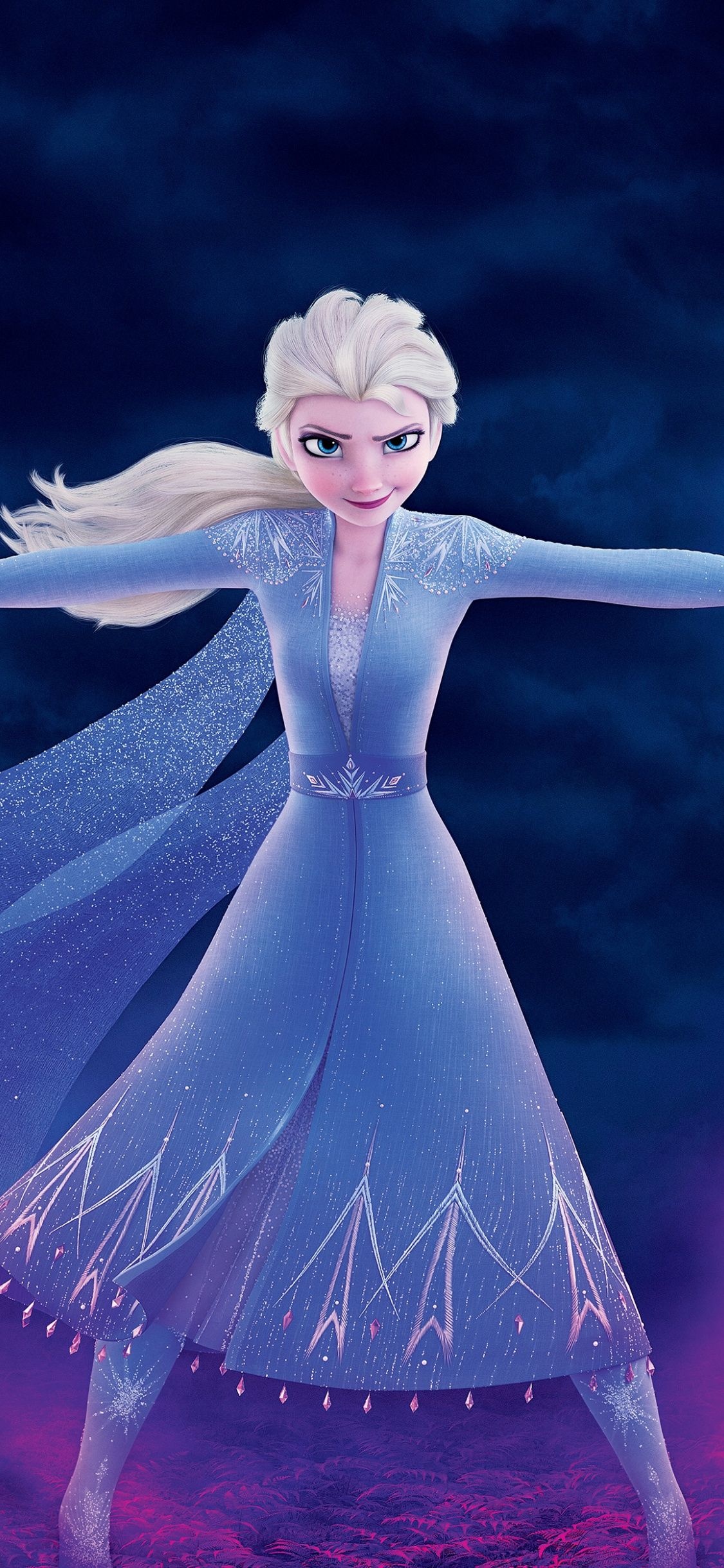 Snow, fire, Elsa, Frozen 2, 1130x2440 HD Phone