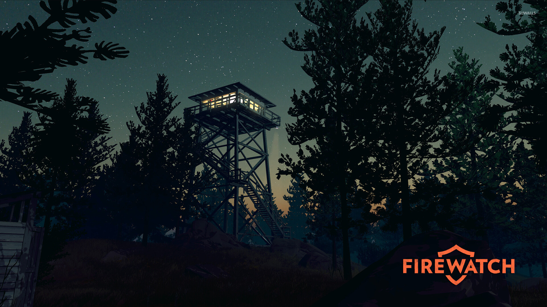 Firewatch, Nighttime lookout, Enchanting ambiance, Wallpaper download, 1920x1080 Full HD Desktop