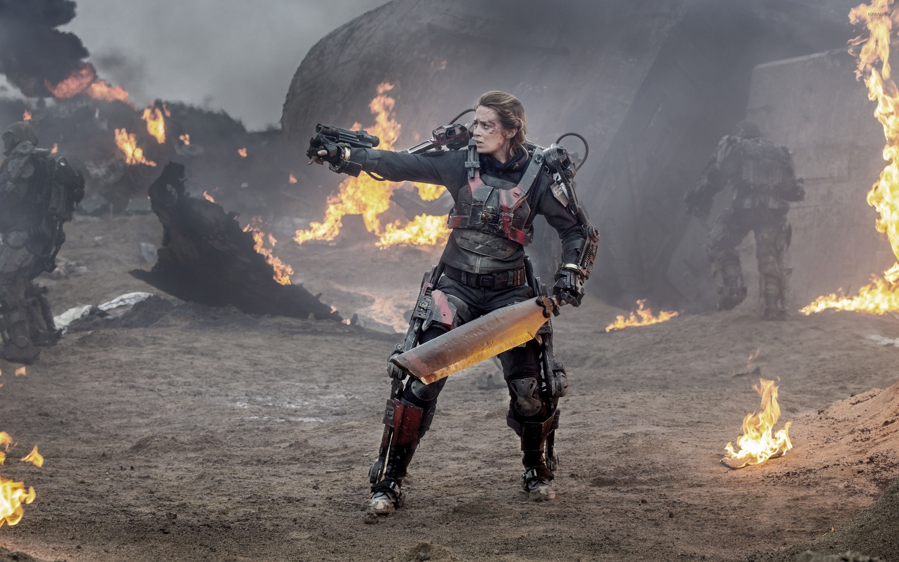 Edge of Tomorrow, Warrior Rita Vrataski, Futuristic battle, Action-packed, 2880x1800 HD Desktop