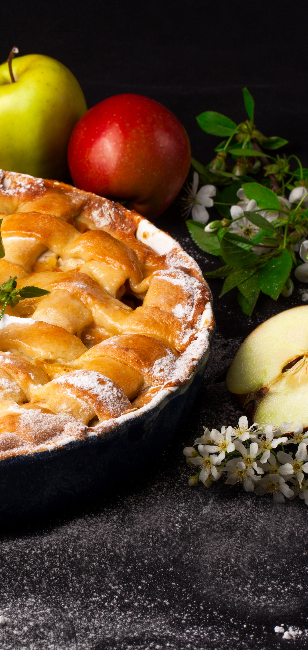 Perfectly baked pie, Irresistible dessert, Scrumptious crust, Flavorful filling, 1080x2280 HD Phone