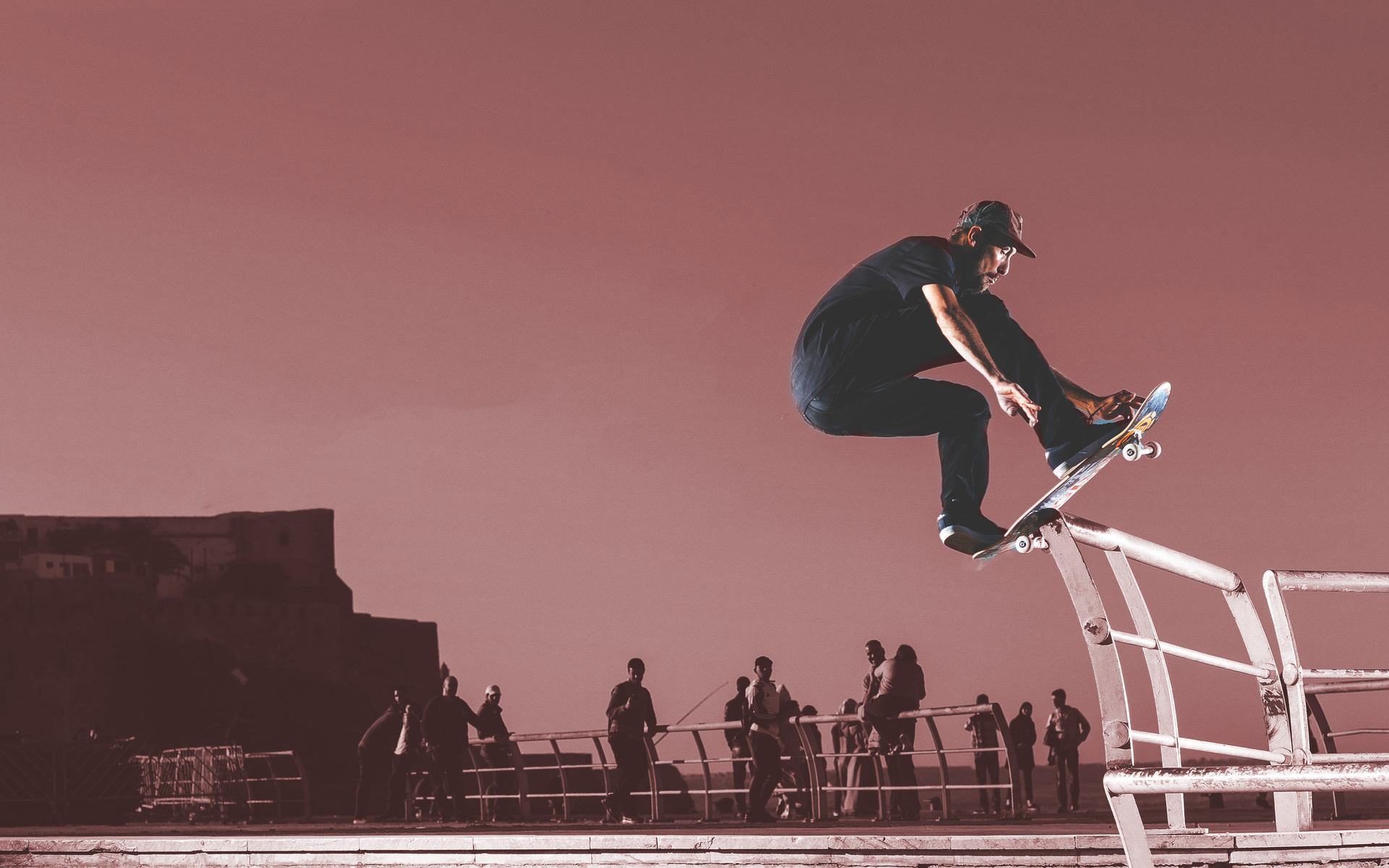 Skateboard stunting, 4K resolution, Adrenaline rush, Extreme sport, 1920x1200 HD Desktop