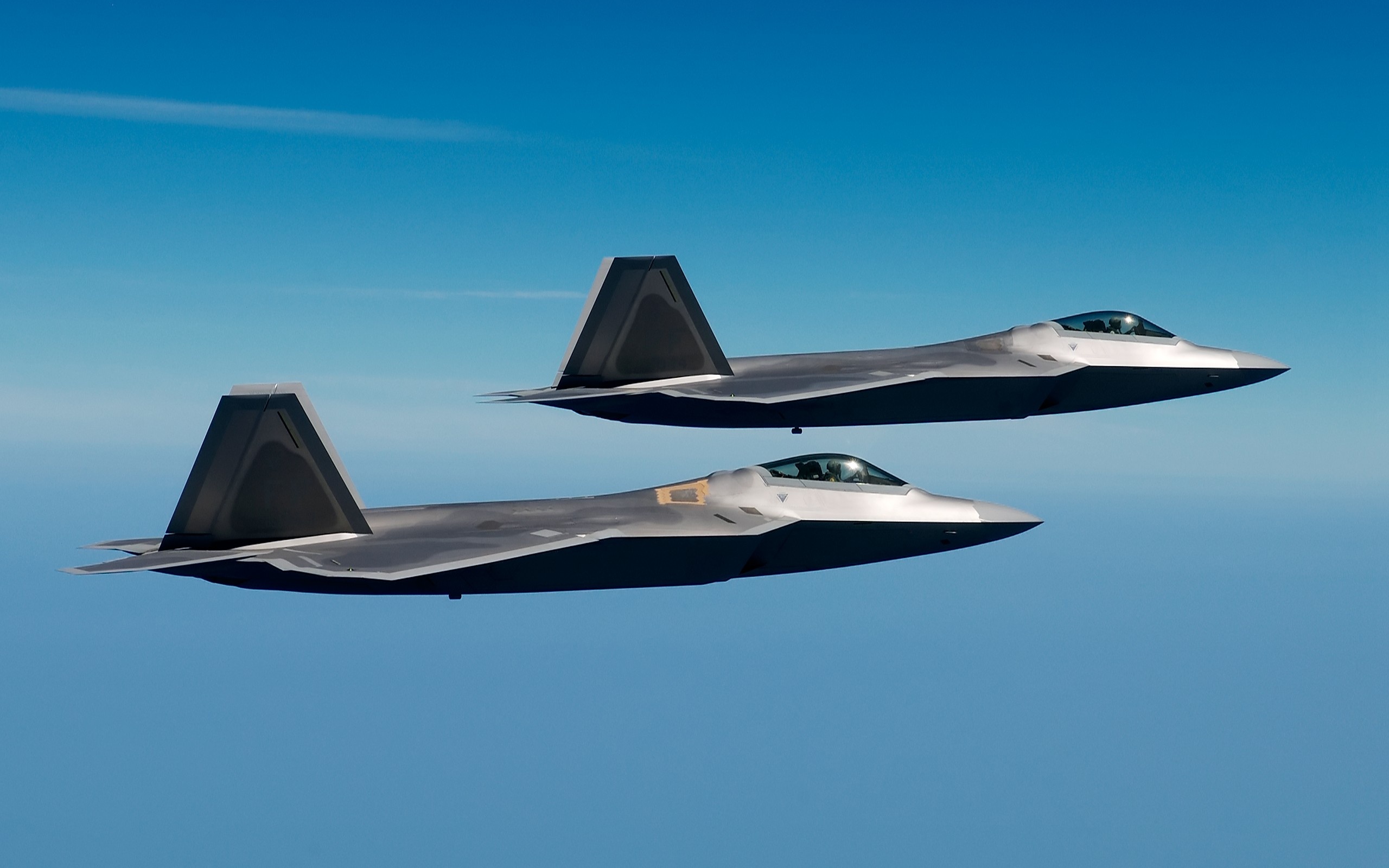 Lockheed airplane, F-22 Raptor and F-35 Lightning II, 2560x1600 HD Desktop