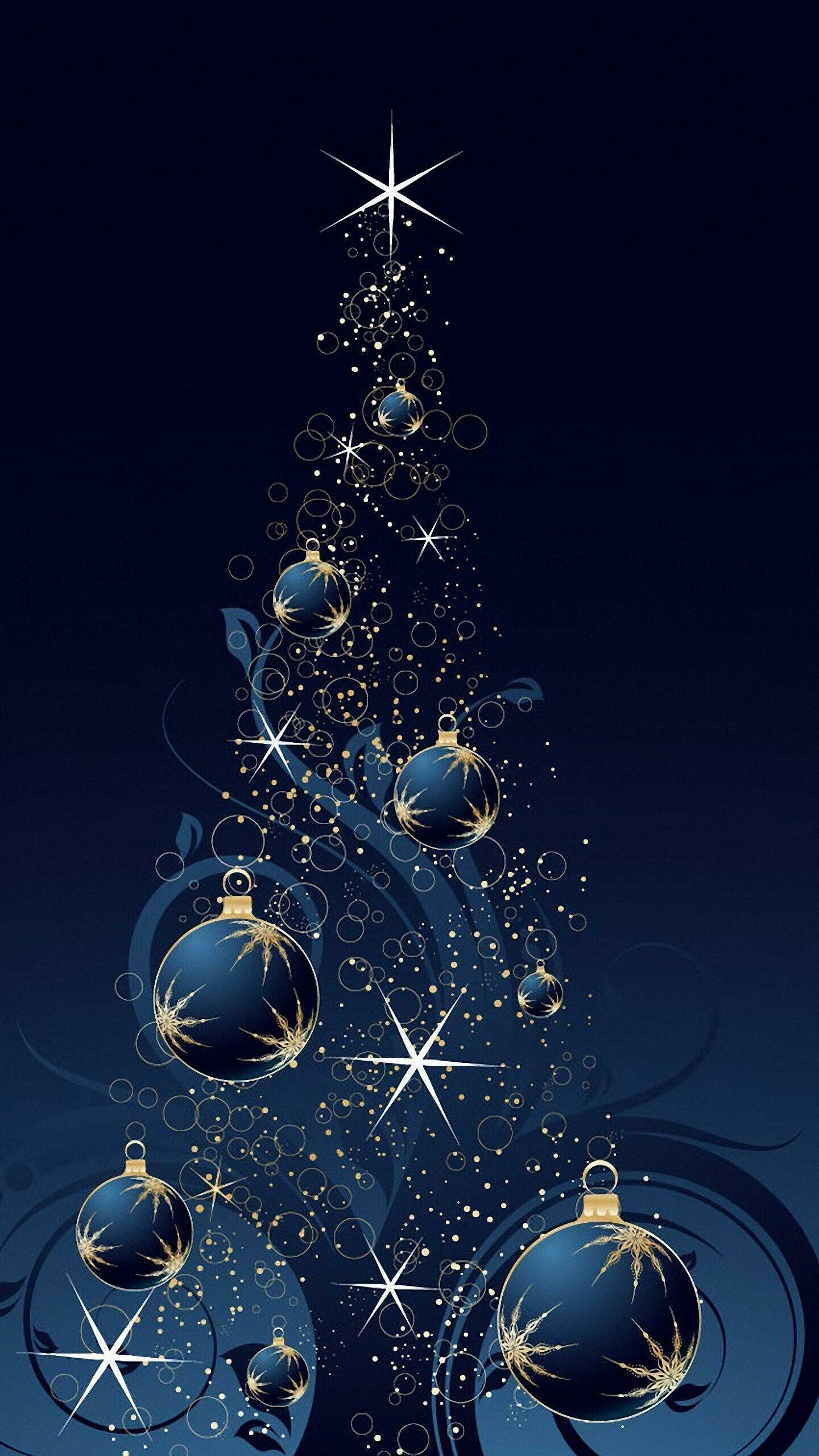 Blue-themed Christmas, Ornamental beauty, Festive decorations, Seasonal charm, 1440x2560 HD Phone