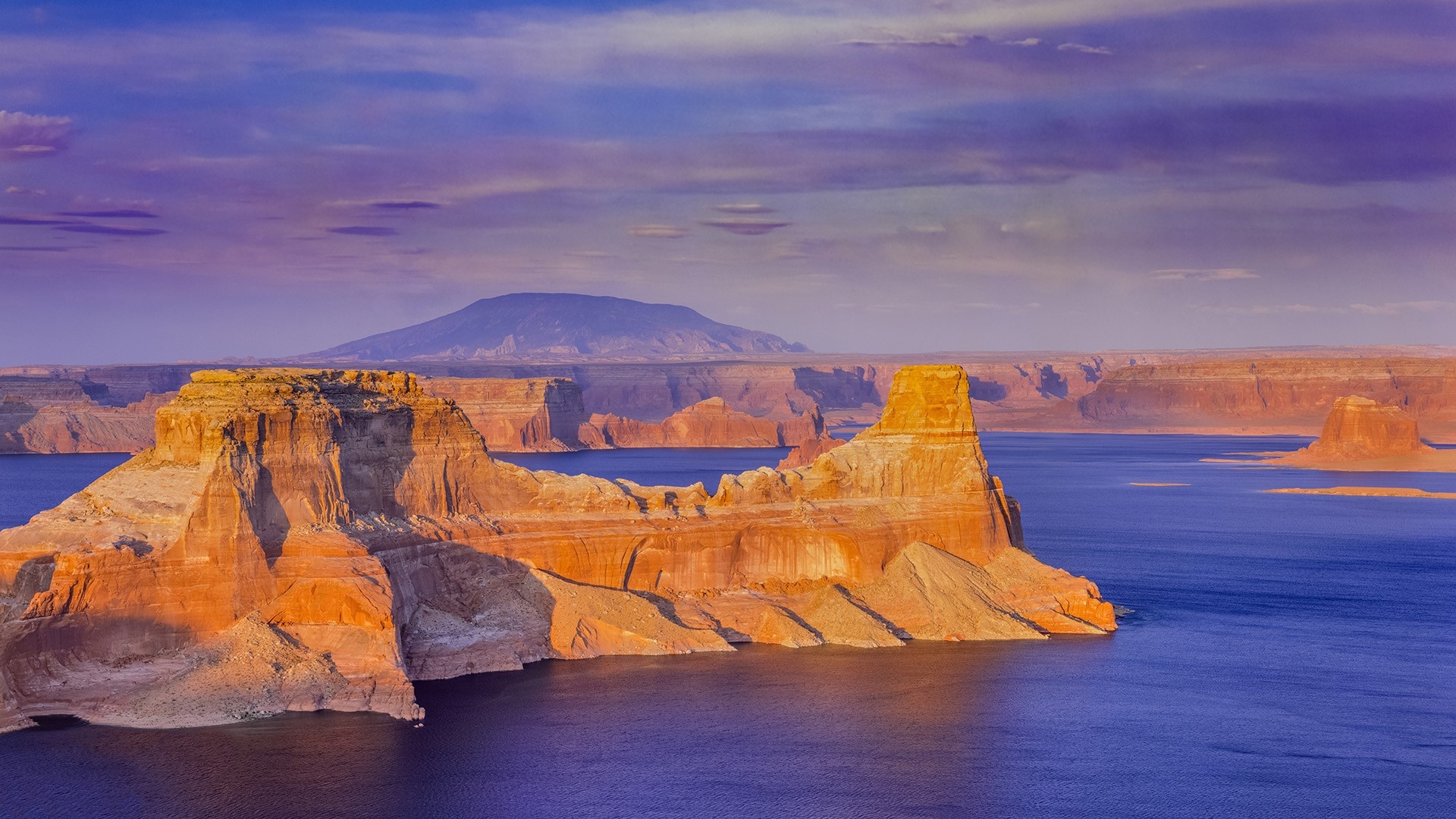 Lake Powell, Natural splendor, Gunsight Butte, Arizona's treasure, 1920x1080 Full HD Desktop