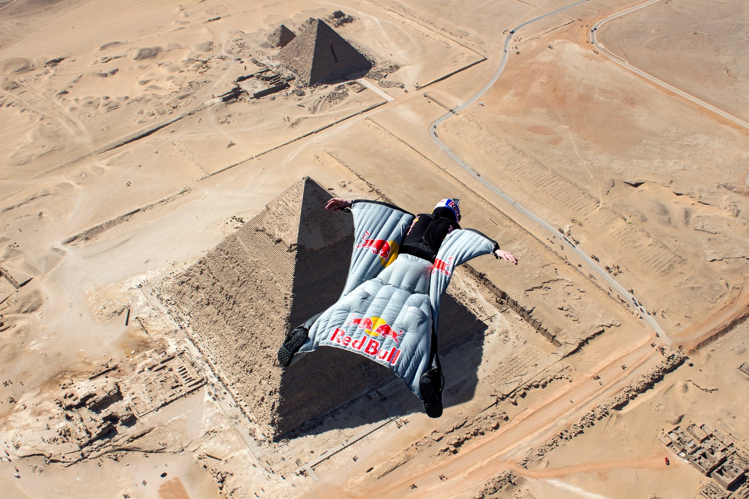 Giza pyramid complex, Wingsuit Flying Wallpaper, 2560x1710 HD Desktop