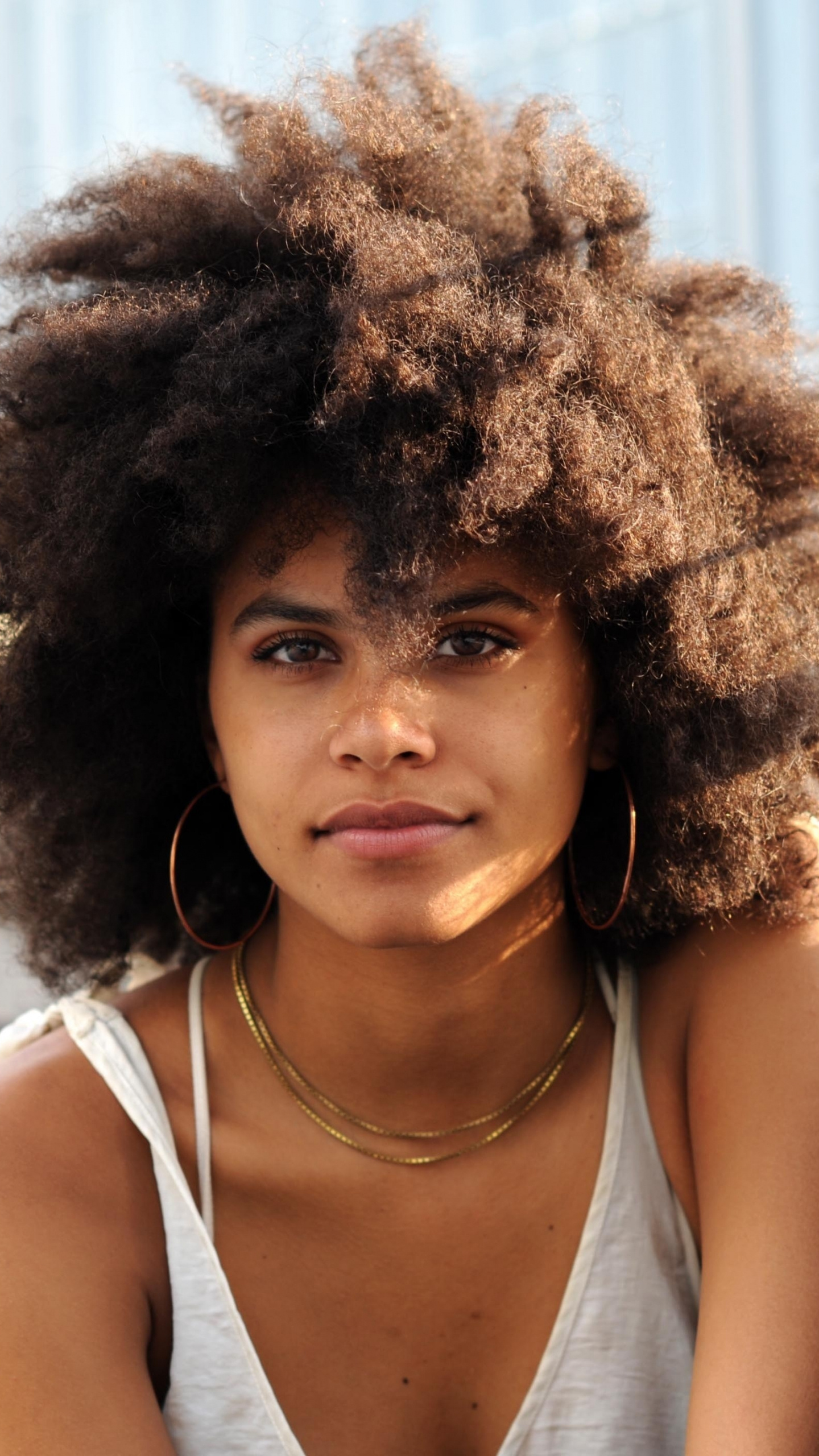 Zazie Beetz, Curly hair, Celebrity wallpaper, QHD image, 1440x2560 HD Phone