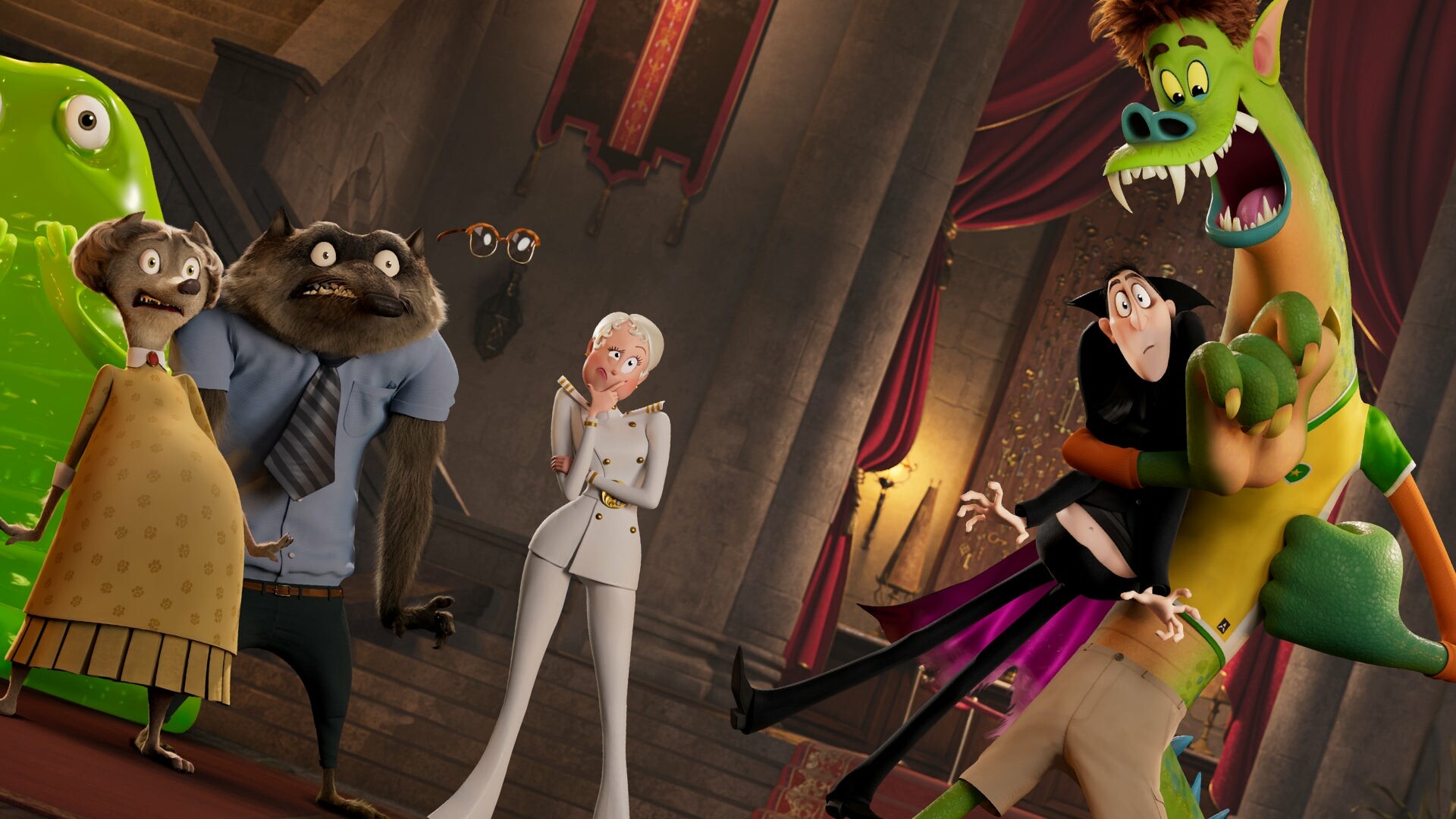 Hotel Transylvania Transformania, Wallpapers, Mavis and Dracula, Monster getaway, 1920x1080 Full HD Desktop