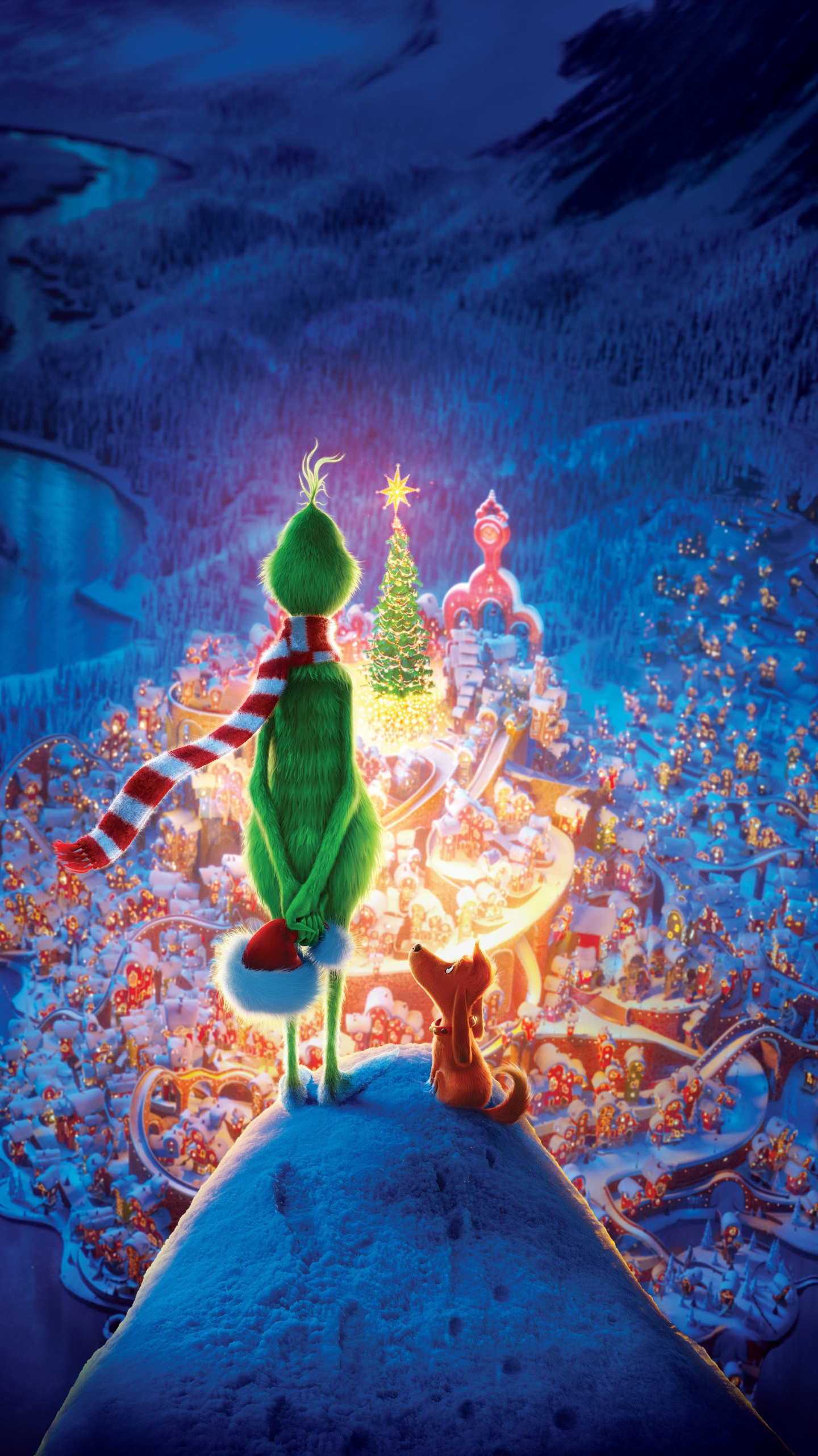 The Grinch, Cute Christmas Wallpaper, 1440x2560 HD Phone