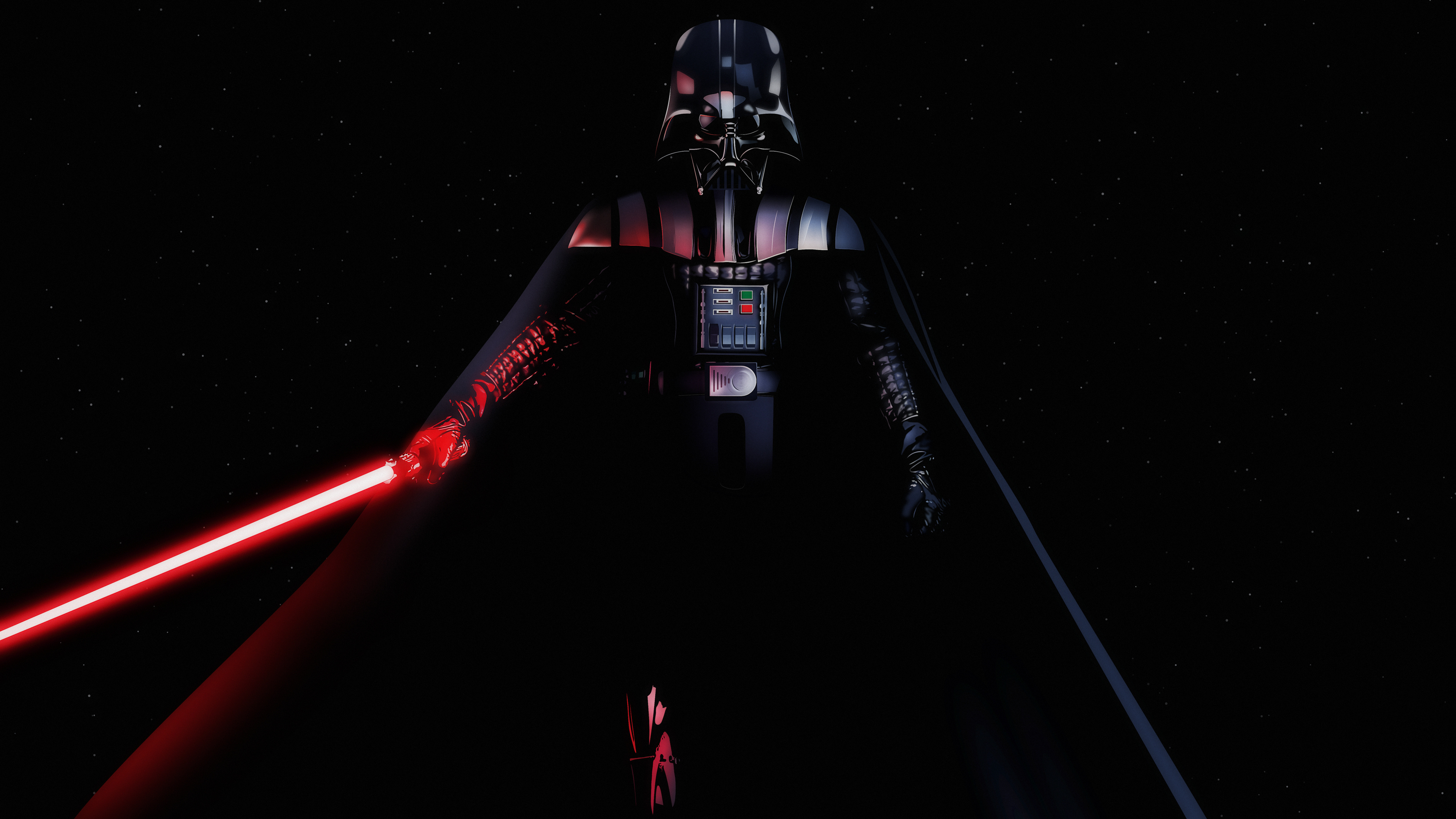 Darth Vader, 4K wallpaper, Black background, Lightsaber duel, 3840x2160 4K Desktop