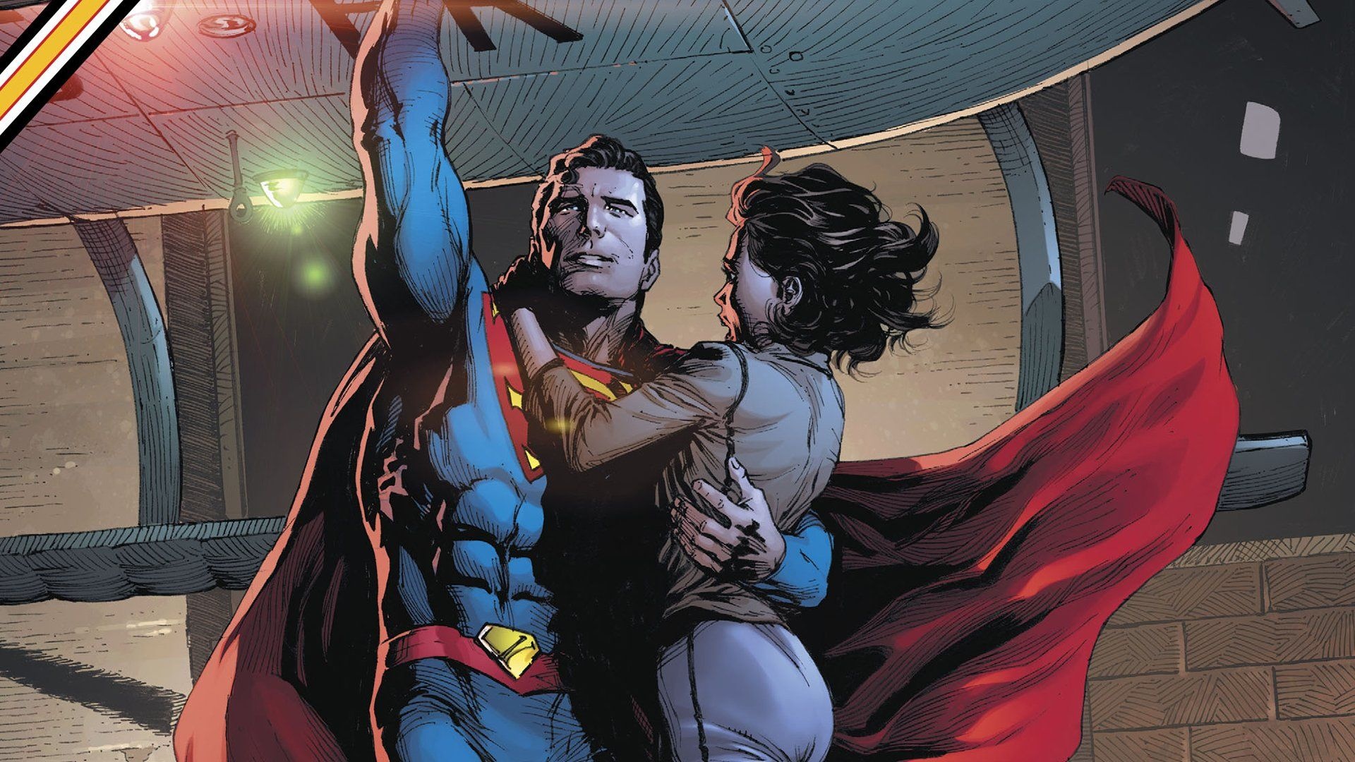 Superman, Lois Lane, Billowing red cape, Full HD Desktop wallpaper