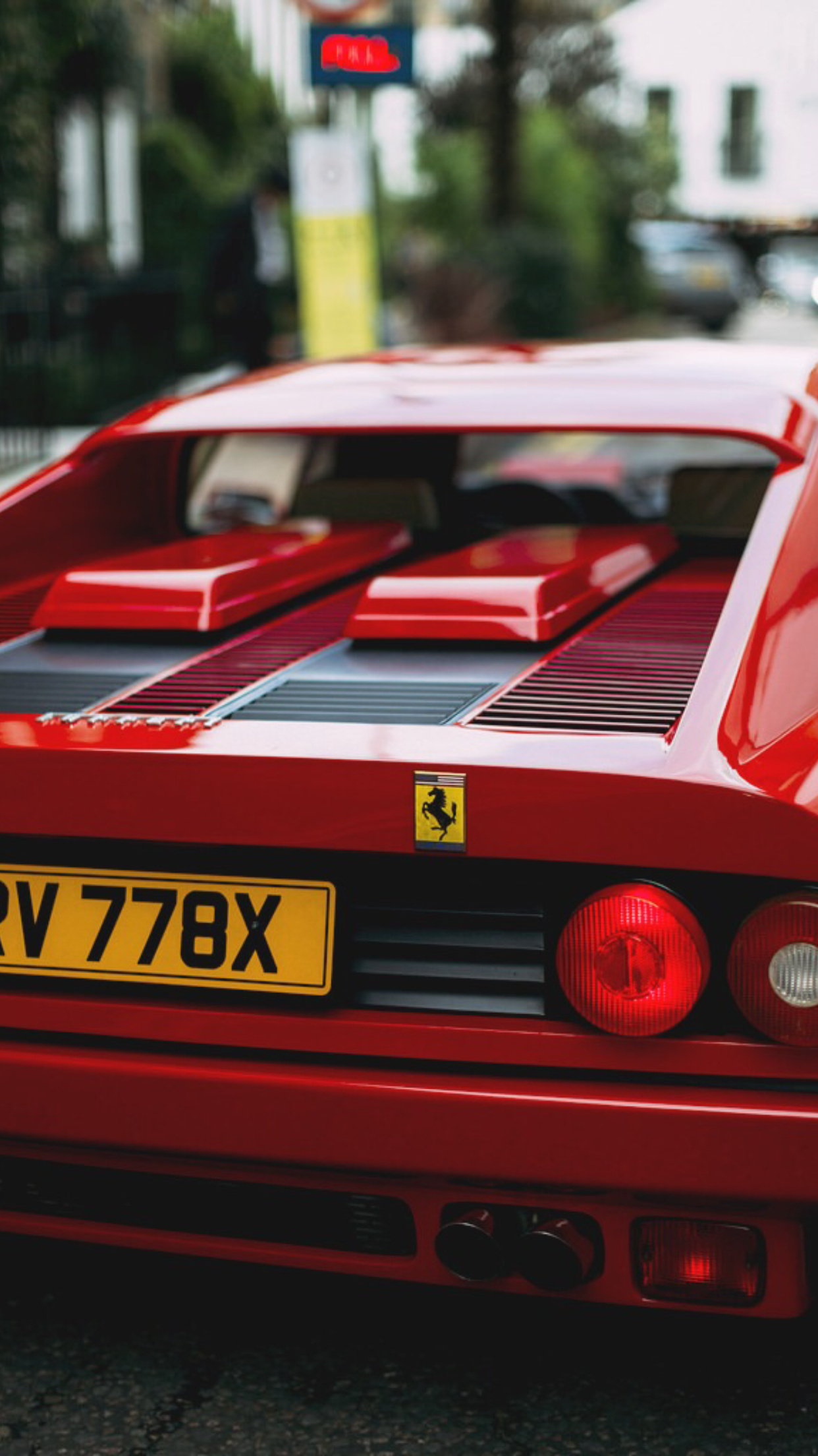 Ferrari 512 BB, V 778X license plate, prancing horse badge, HD Phone wallpaper