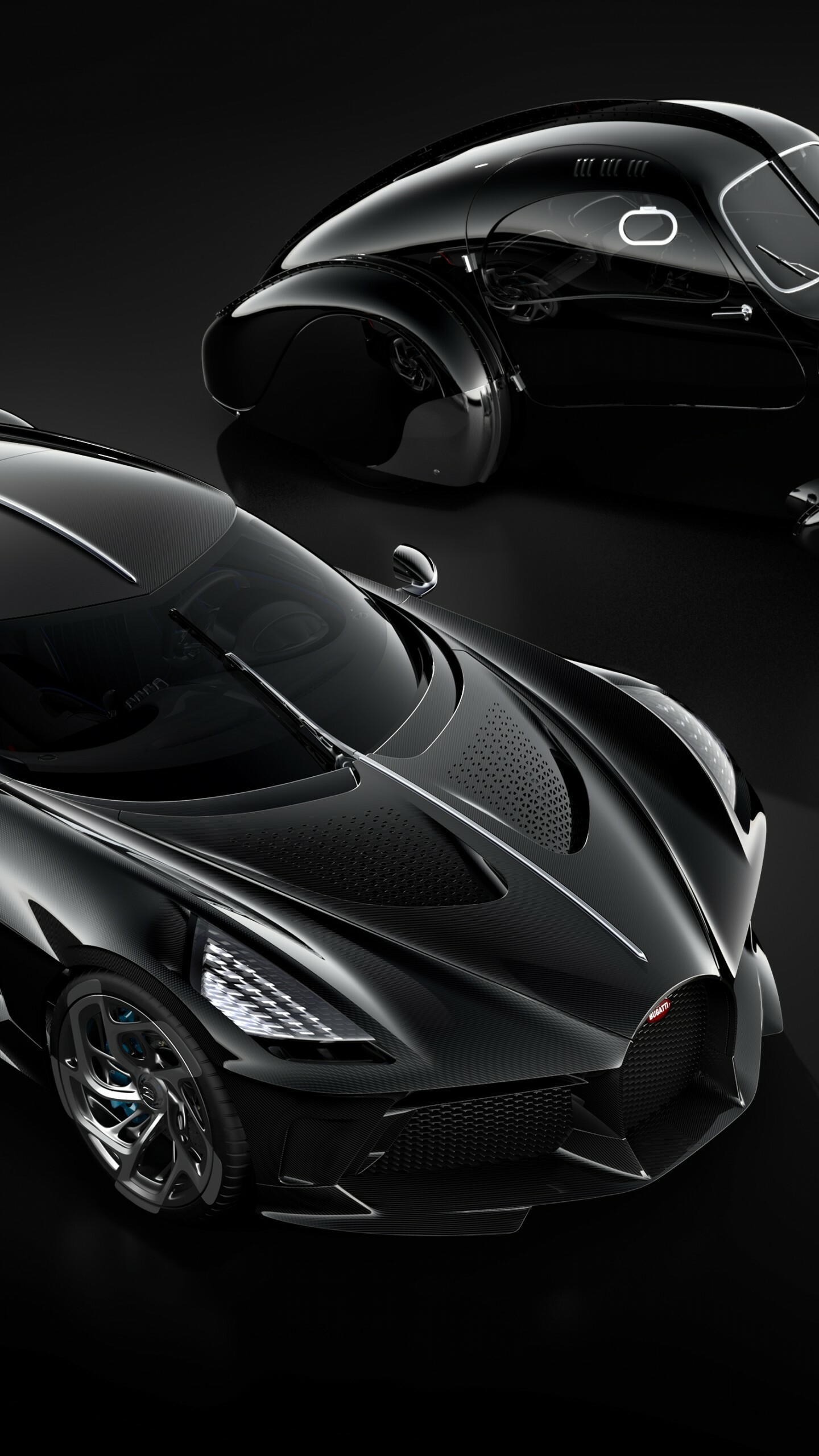 La Voiture Noire, Bugatti Wallpaper, 1440x2560 HD Phone