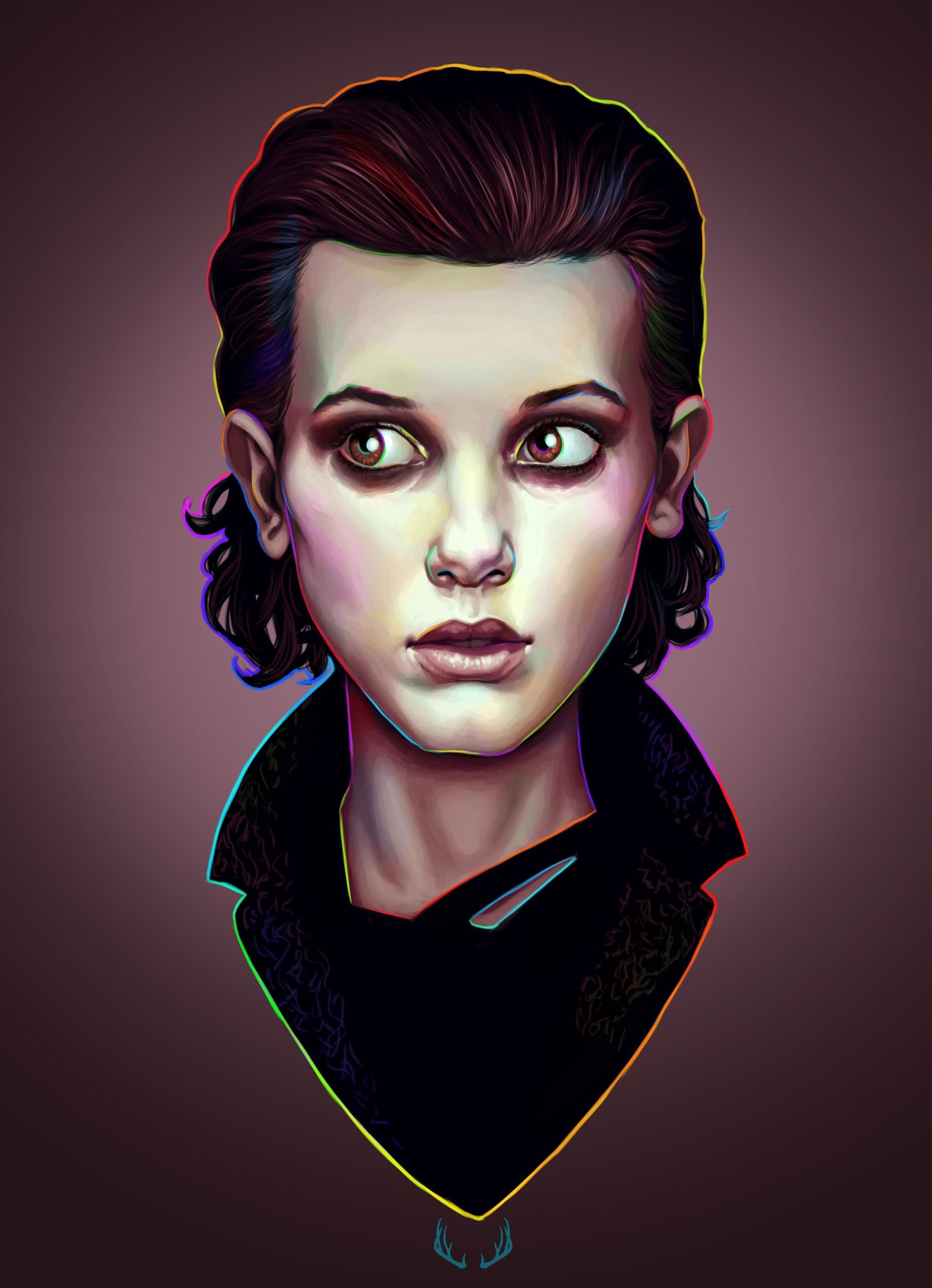 Eleven fan art, Marta Deer, Stranger Things, Fanart, 1920x2660 HD Phone