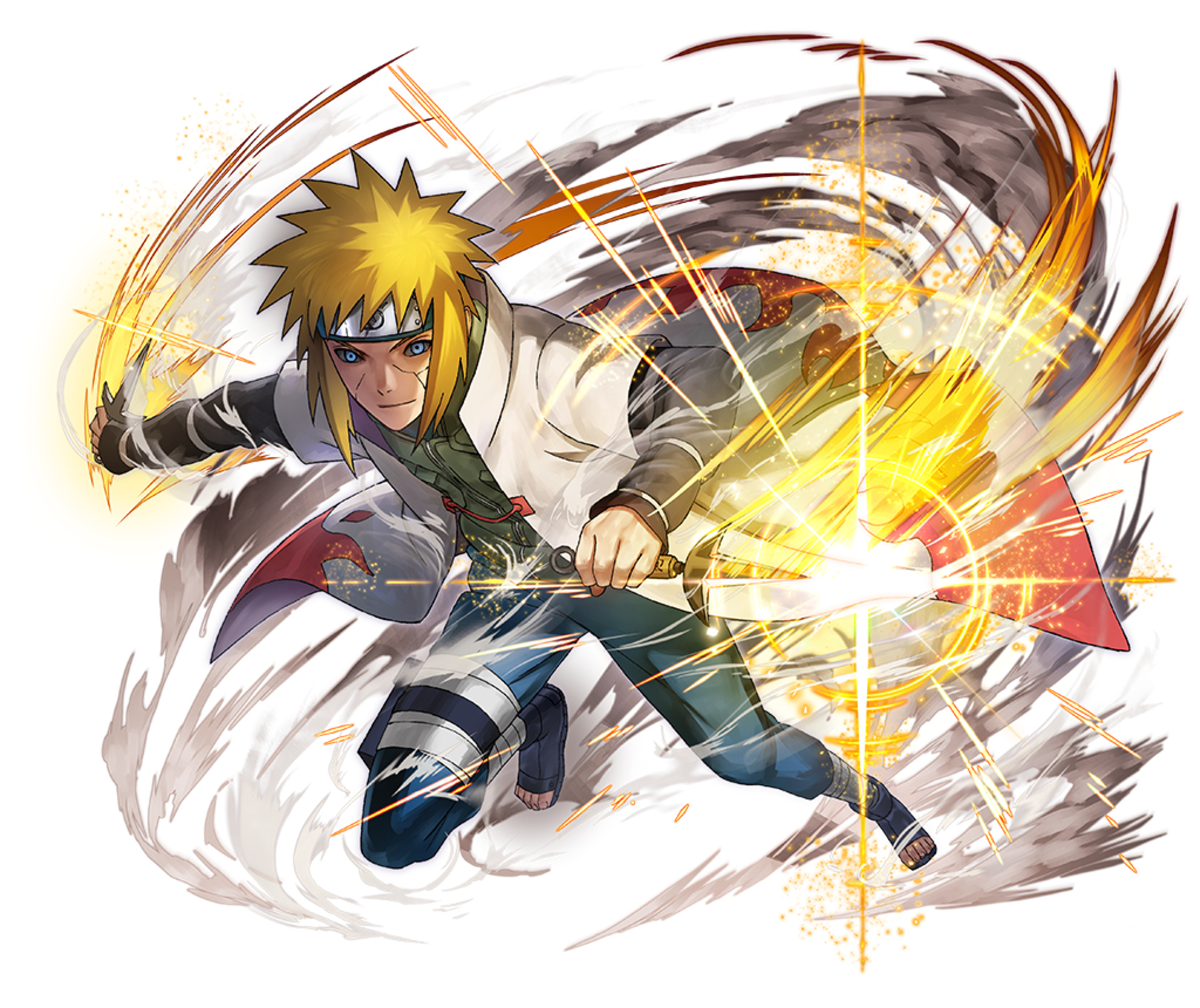 Minato Namikaze, Flying Thunder God kunai, Fourth Hokage haori, HD Desktop wallpaper