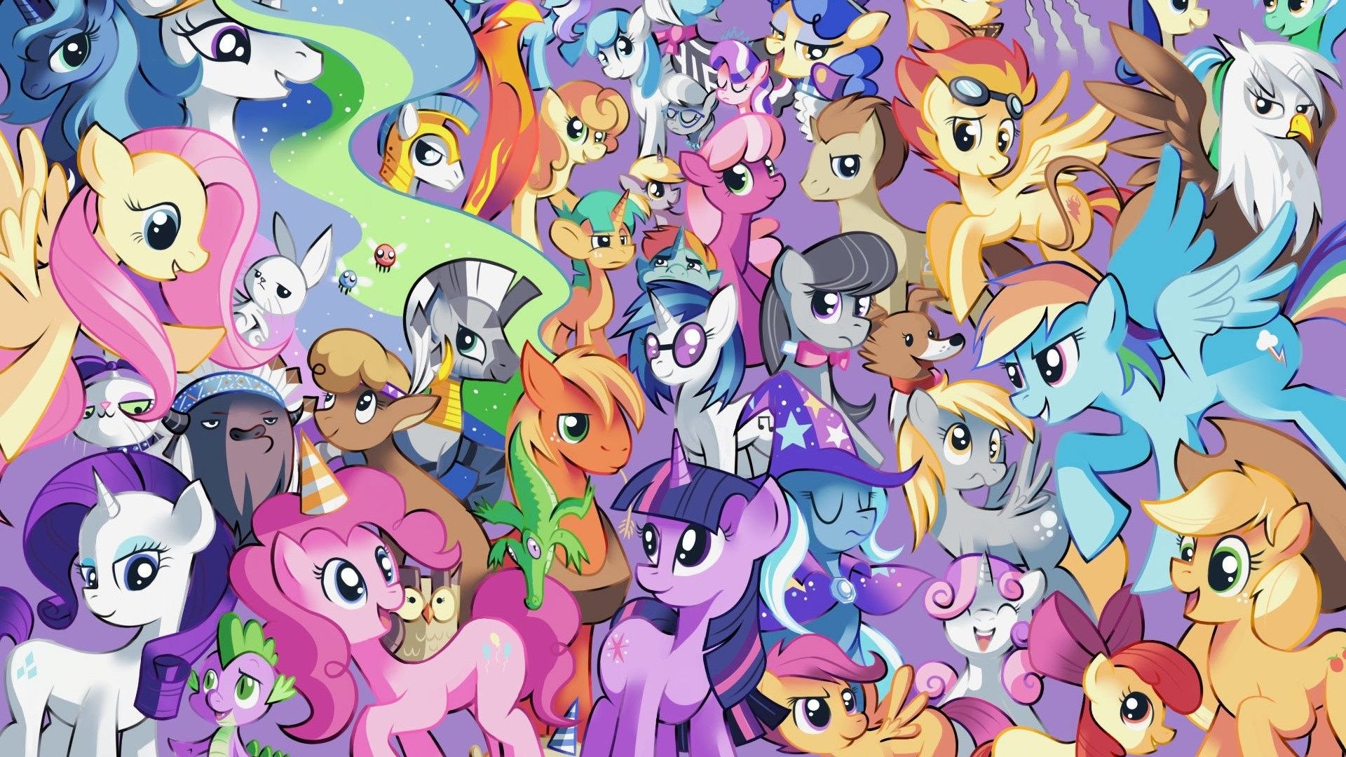 Twilight Sparkle, Rainbow Dash, Pinkie Pie, Fluttershy, Rarity, Full HD Desktop wallpaper