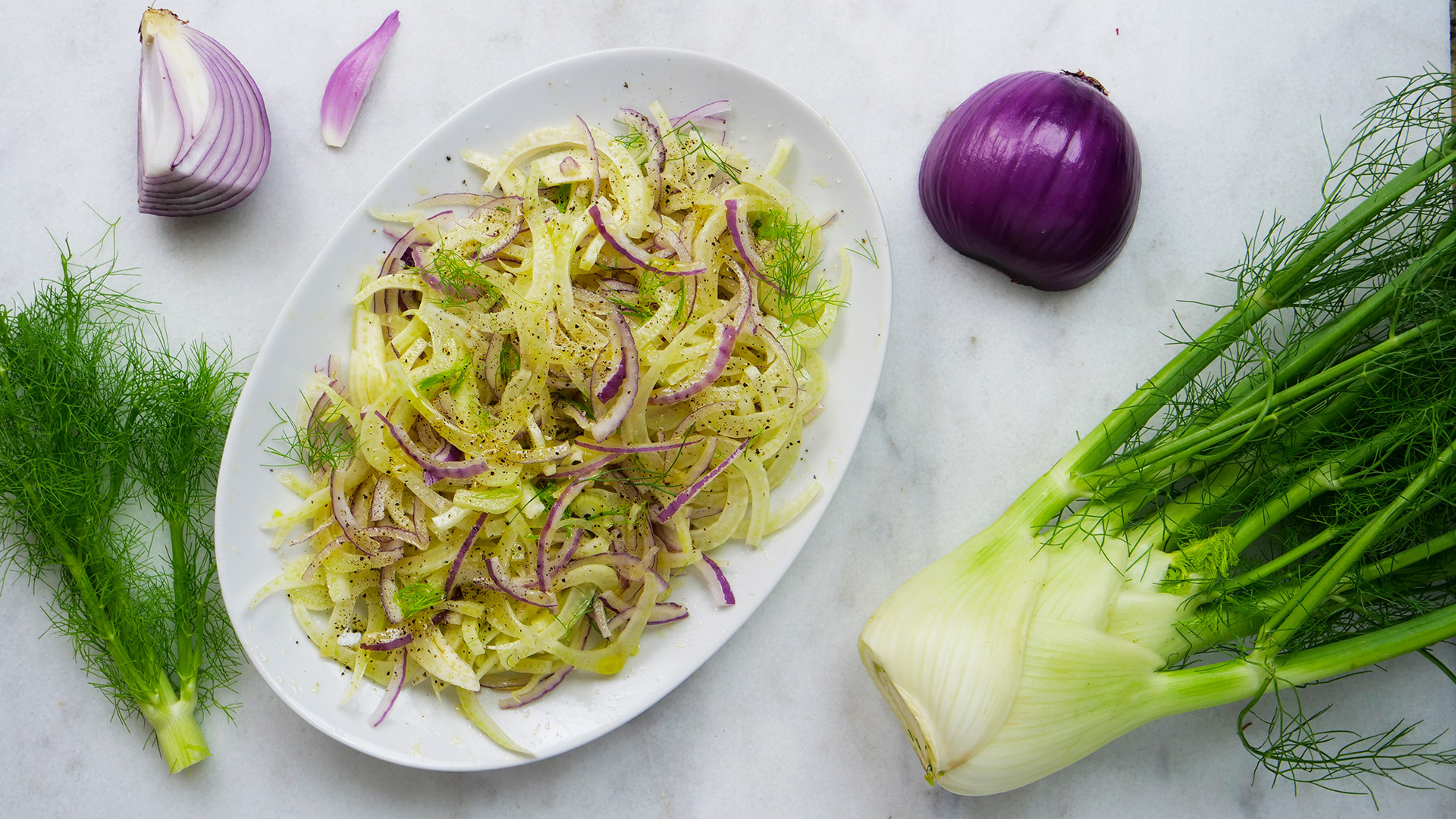 Fresh fennel salad, Crisp texture, Vibrant colors, Light and refreshing, 1920x1090 HD Desktop