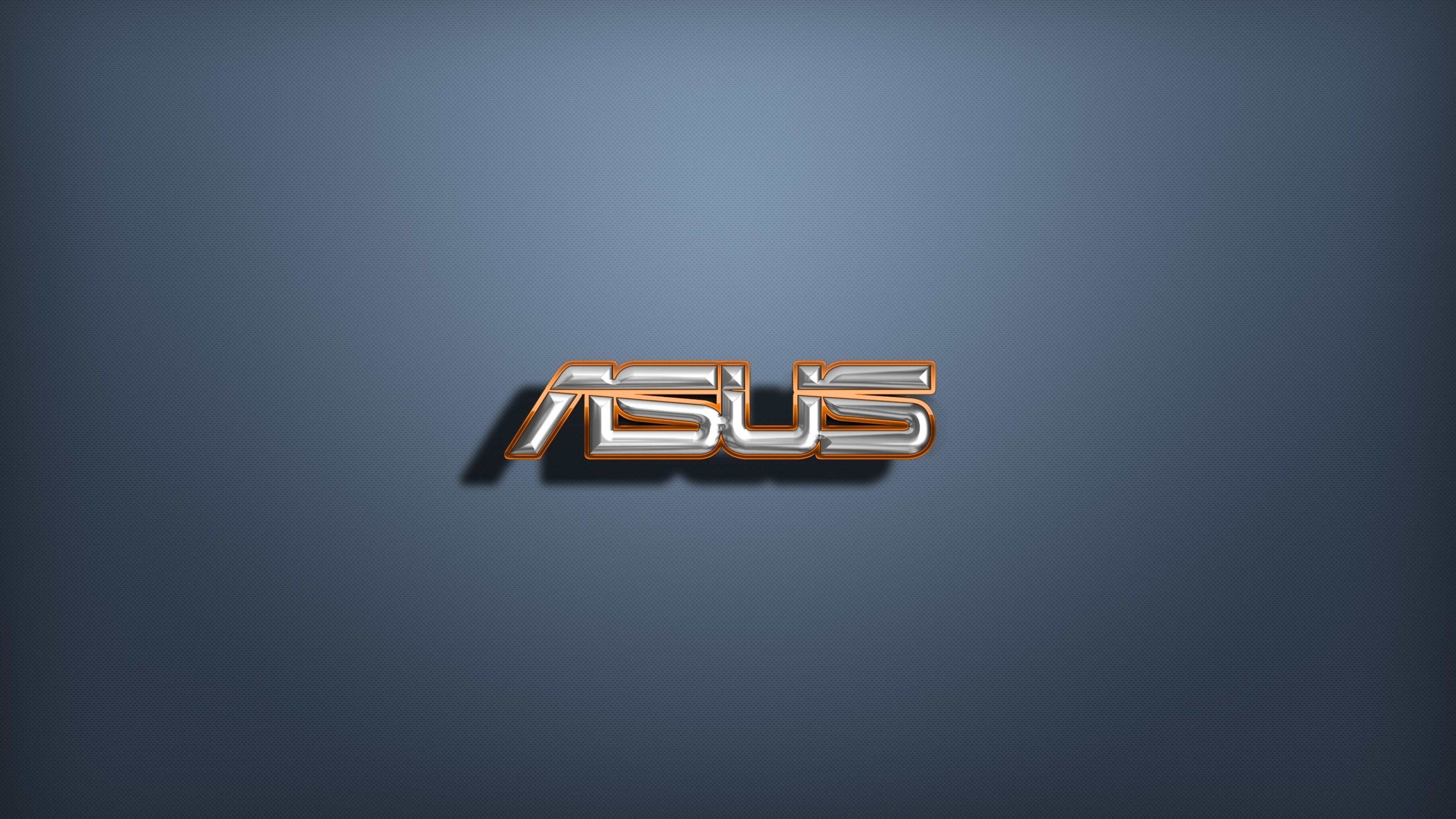 metallic ASUS logo, ASUS, textured grey gradient, 4K Desktop wallpaper