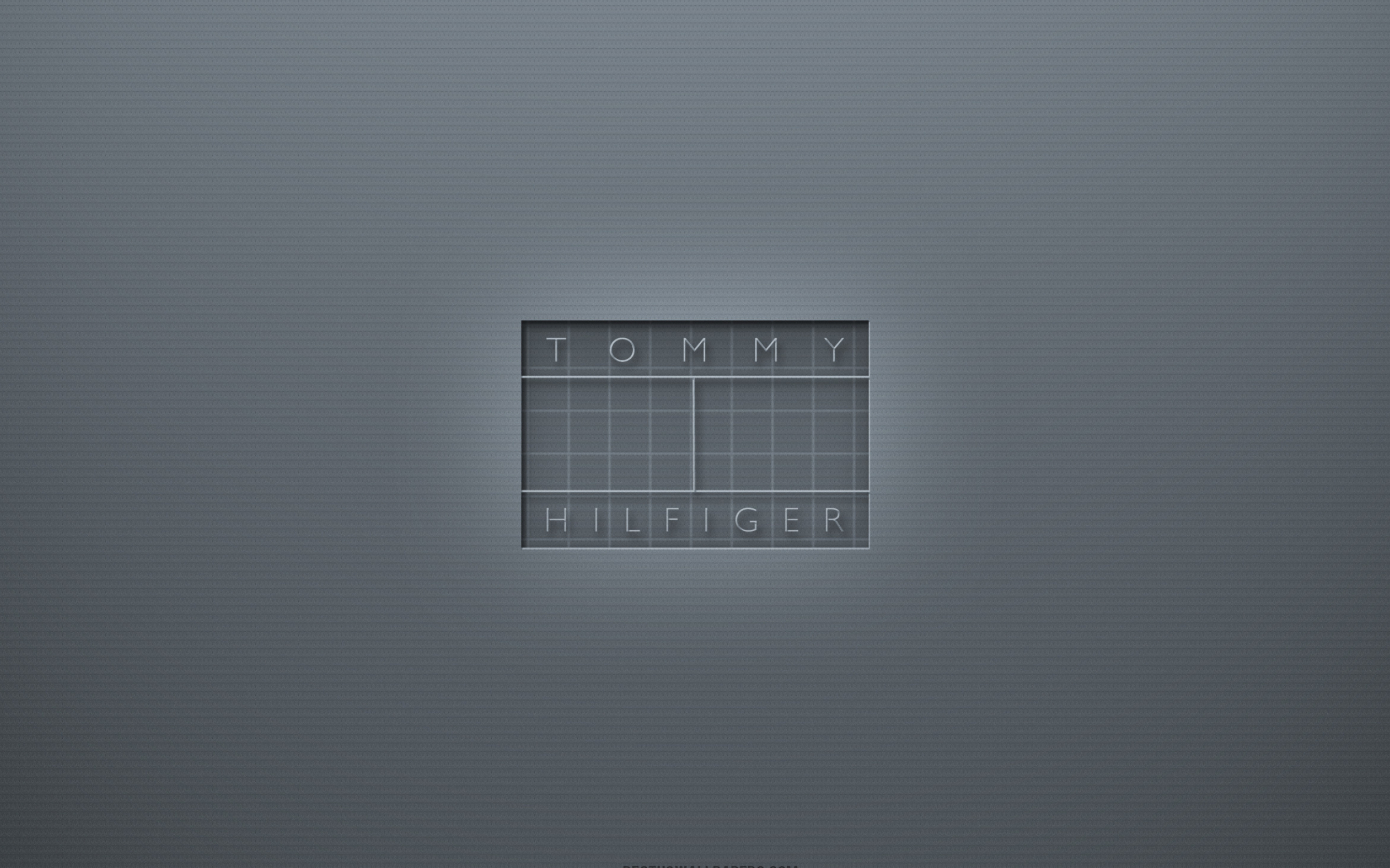 Tommy Hilfiger, Gray logo, Creative background, 3D emblem, 2880x1800 HD Desktop