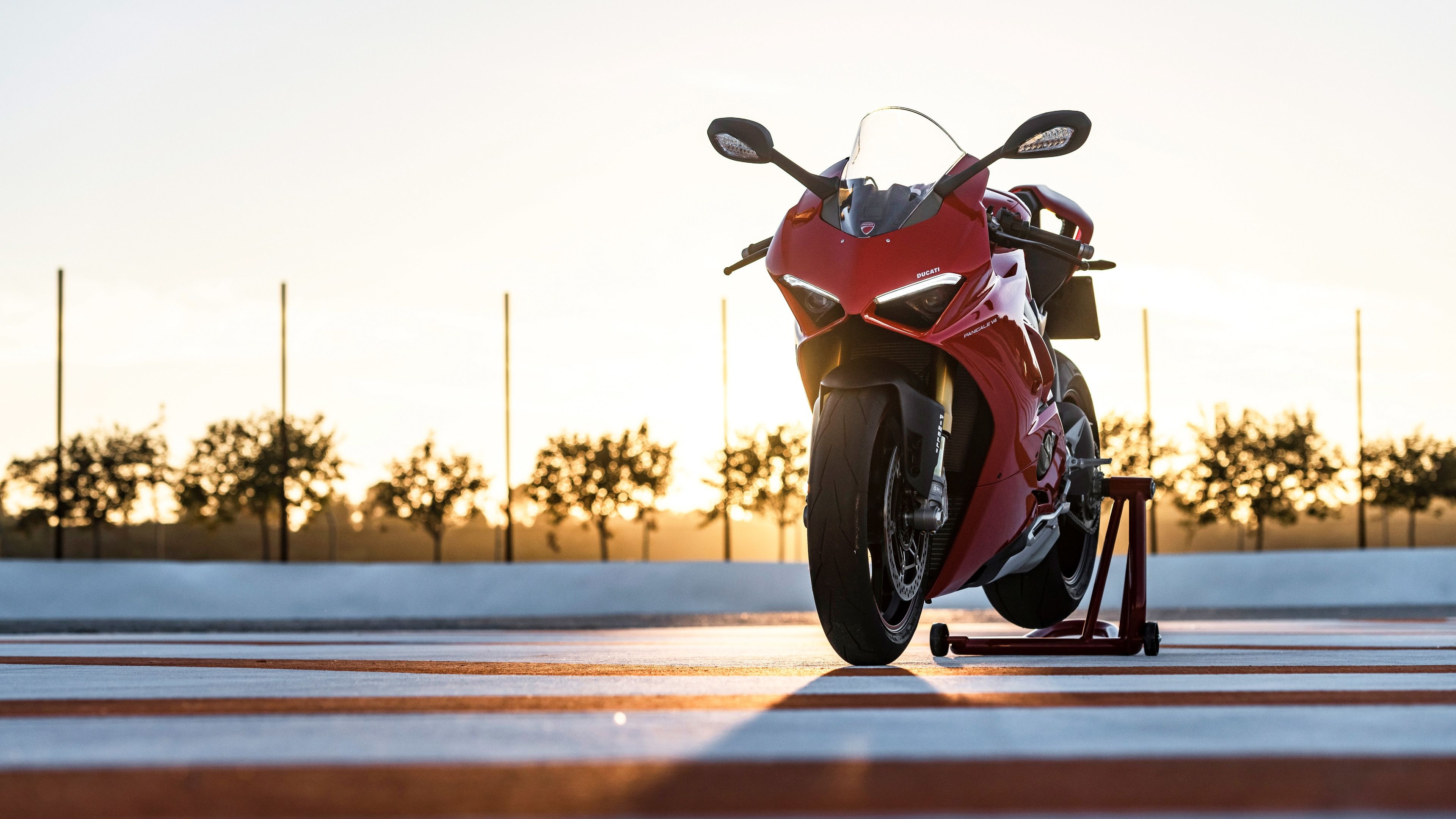 Sunset, Ducati Panigale V4 Wallpaper, 3840x2160 4K Desktop