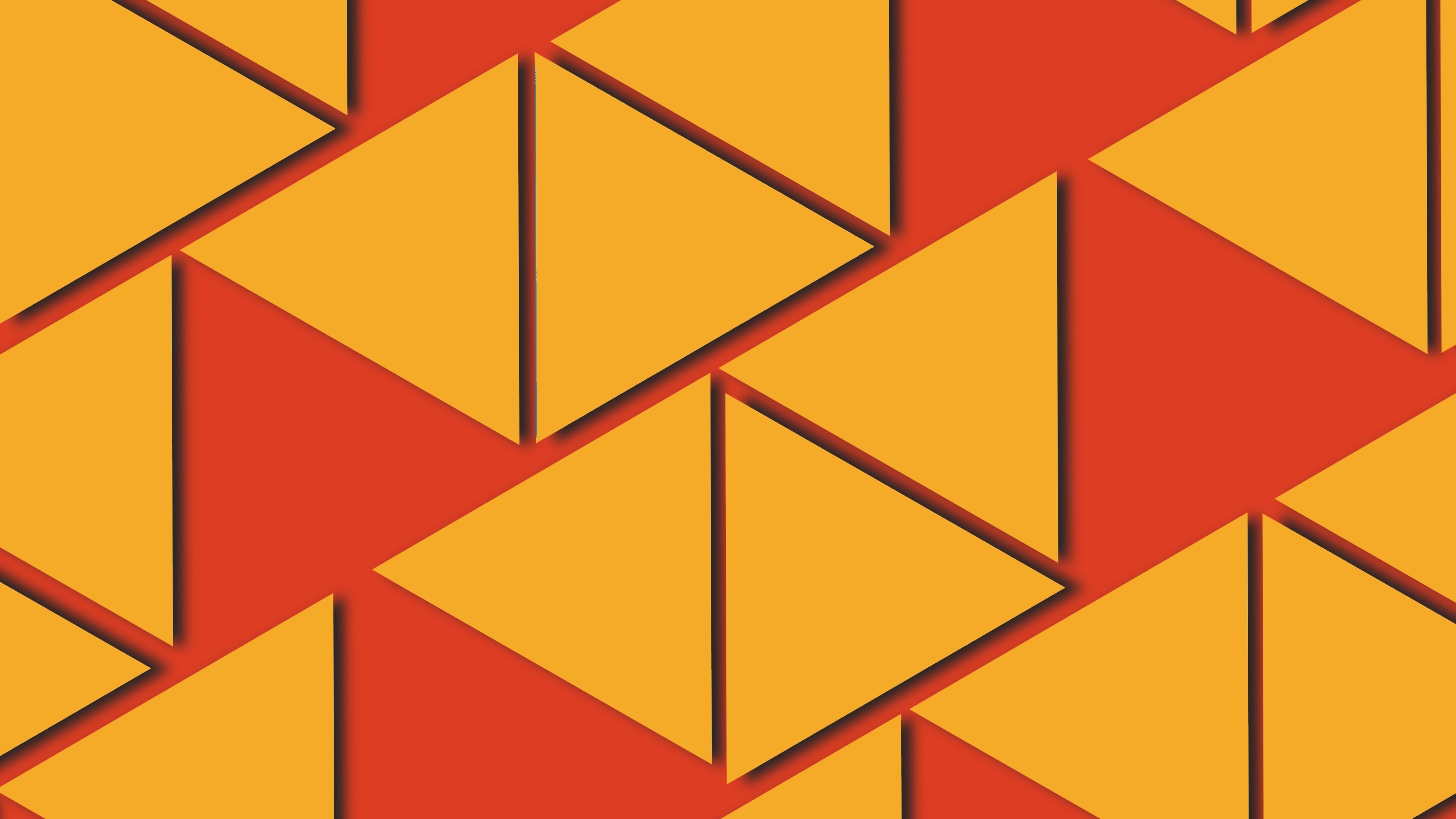 Triangles pieces abstract, Orange 4K wallpaper, UHD wallpaper, Widescreen display, 3840x2160 4K Desktop