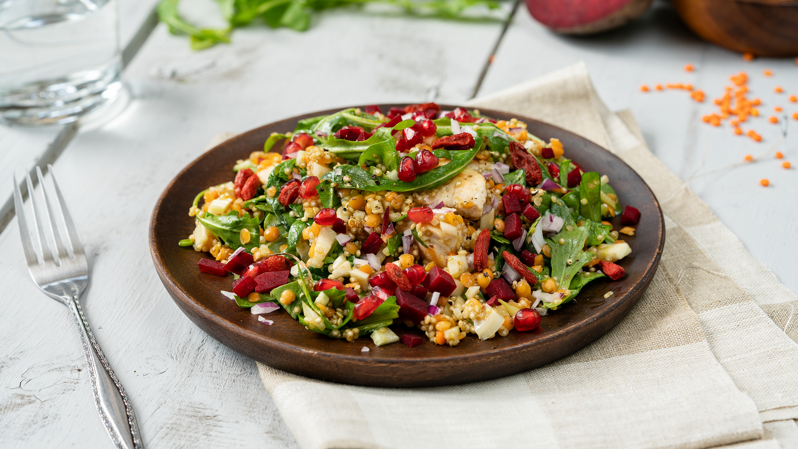 Rezept, Quinoa salat, Fenchel und roten linsen, Flavoury, 2560x1440 HD Desktop