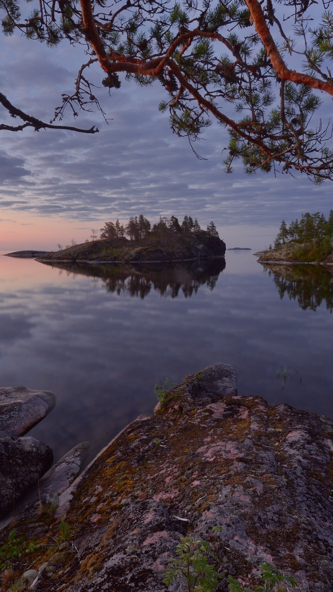 Ladoga Lake, Russian landscape, Cloud reflections, Serene beauty, 1080x1920 Full HD Phone