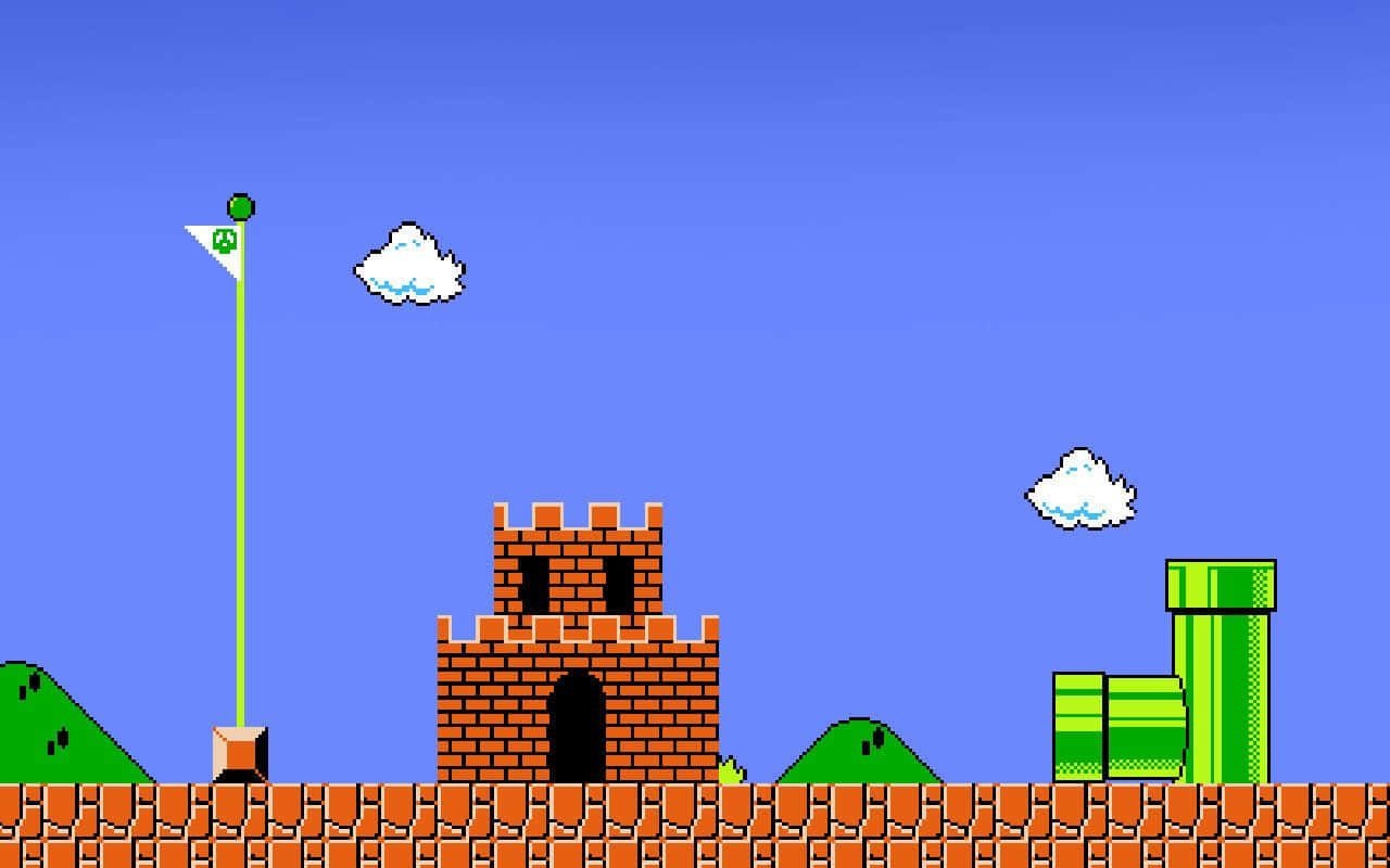 Mario Bros Game With A Castle And Flag 1280x800