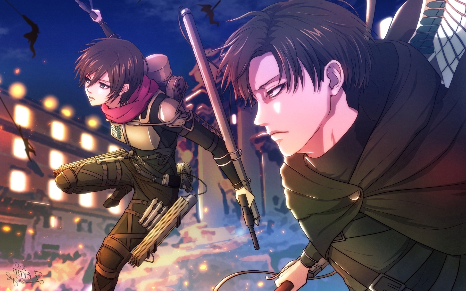 Mikasa Ackerman, Attack on Titan, Shingeki no Kyojin, Levi Ackerman, 1920x1200 HD Desktop