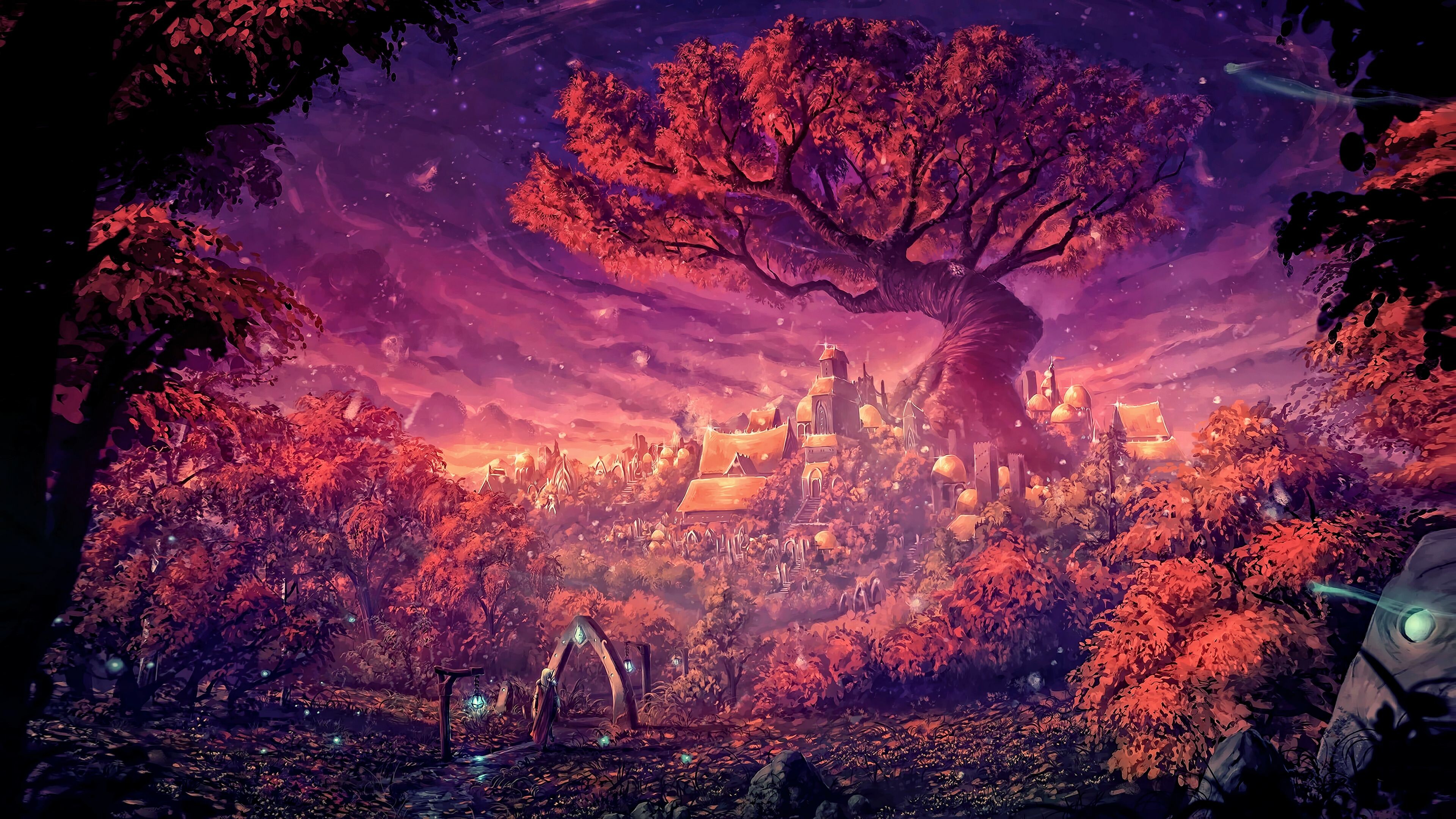 Fantasy art, Trees Wallpaper, 3840x2160 4K Desktop