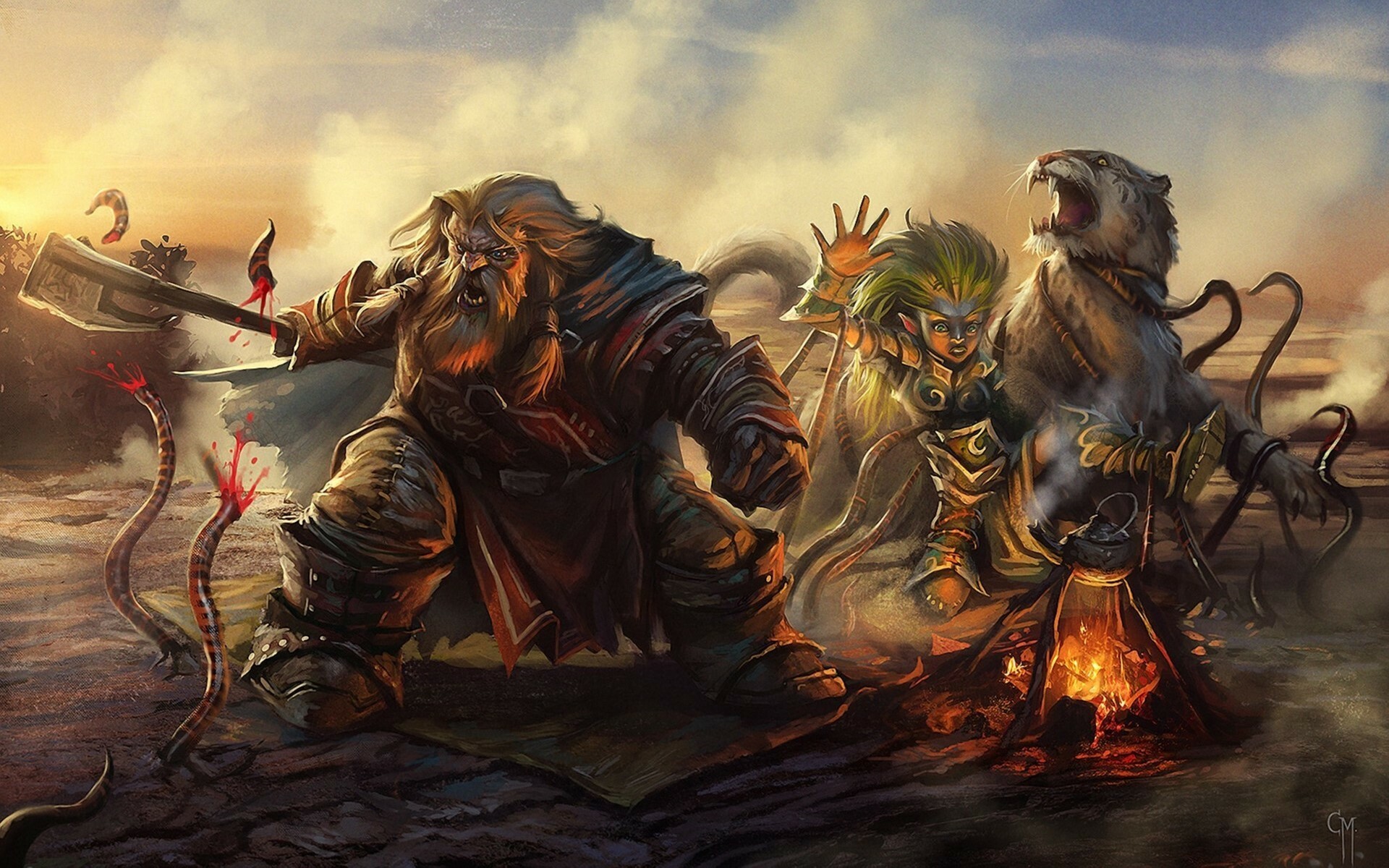 Warrior fantasy art, Dwarf artwork, Pathfinding quest, Epic battles, 1920x1200 HD Desktop