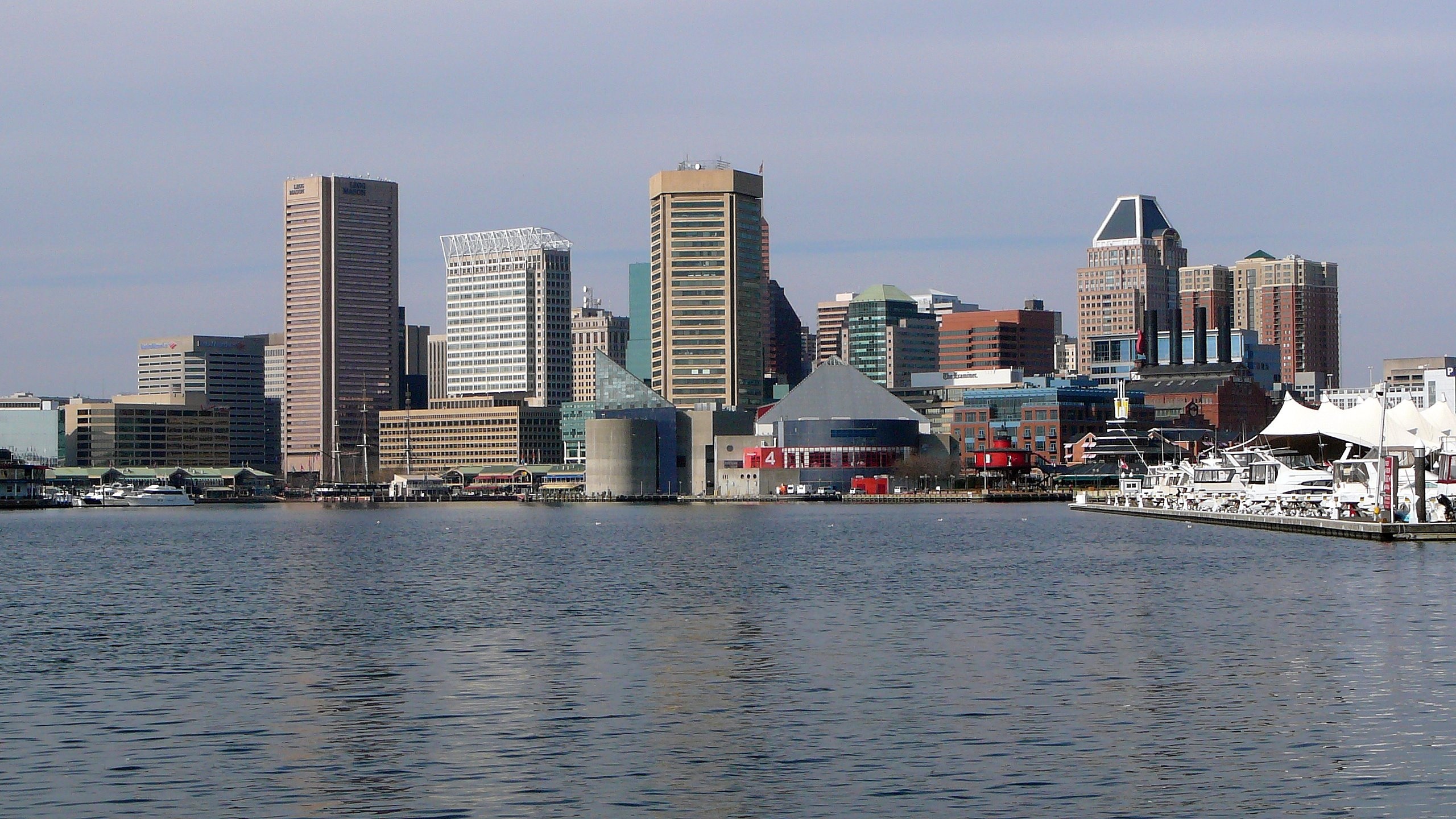 Baltimore Skyline, High-definition wallpaper, Maryland cityscape, Nighttime view, 2560x1440 HD Desktop