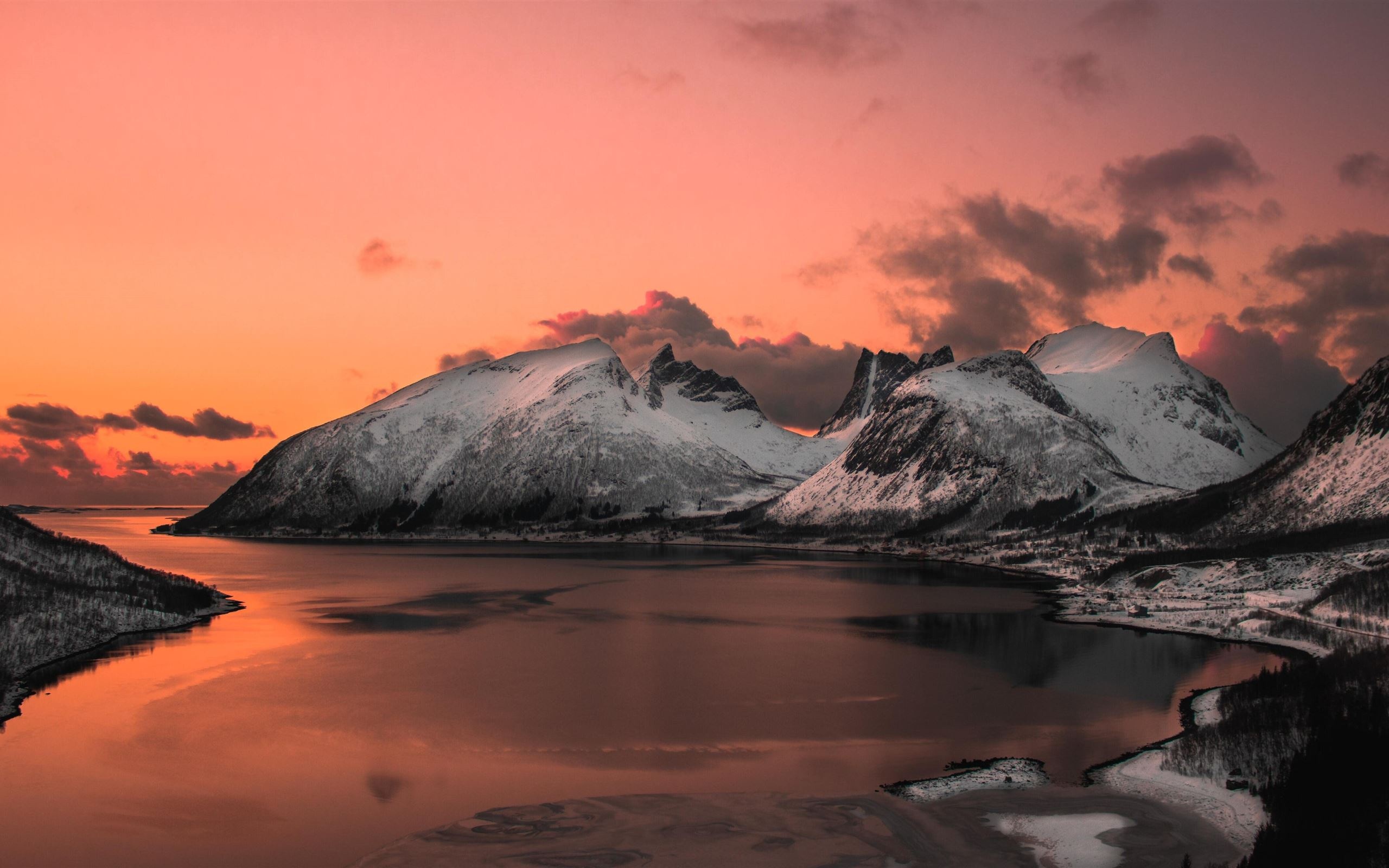 Mountain lake, 5K wallpaper, MacBook Air, Serene beauty, 2560x1600 HD Desktop