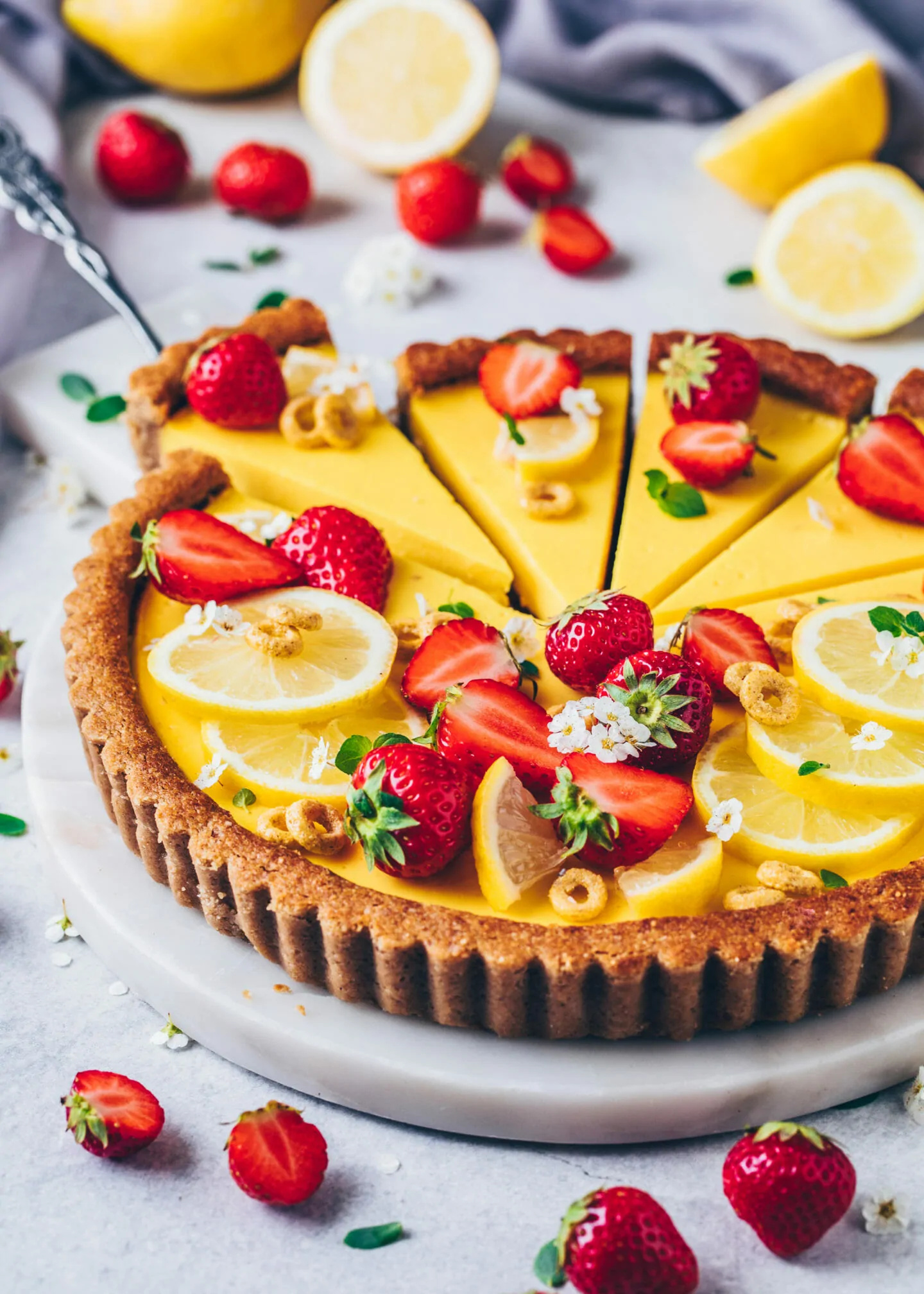 Vegan lemon tart, Easy gluten-free recipe, Bianca Zapatka creation, Refreshingly tangy, 1440x2020 HD Phone