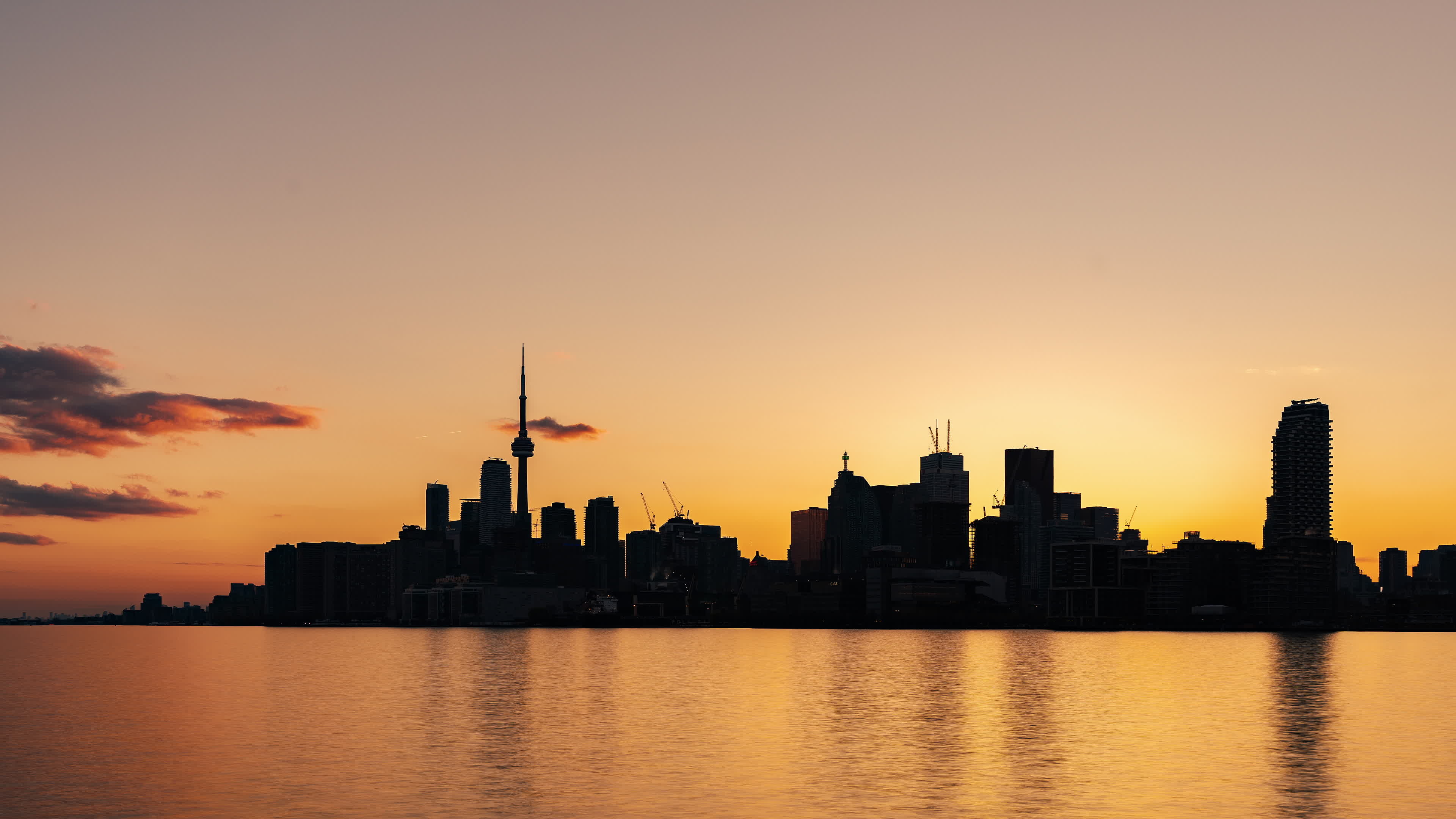 City silhouette, Toronto Skyline Wallpaper, 3840x2160 4K Desktop