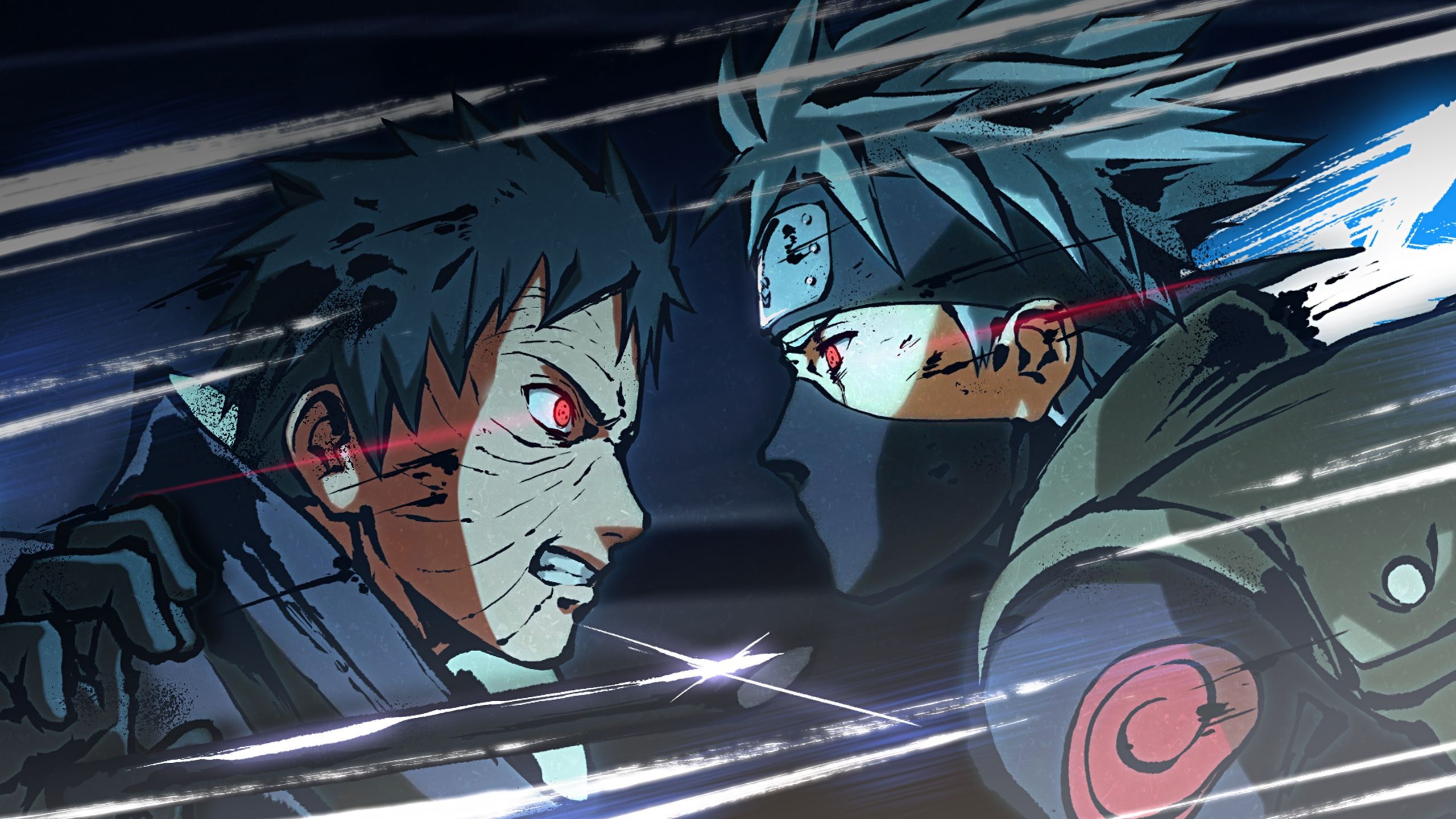 Obito Uchiha, Kakashi Hatake, Naruto Shippuden duel, HD Desktop wallpaper