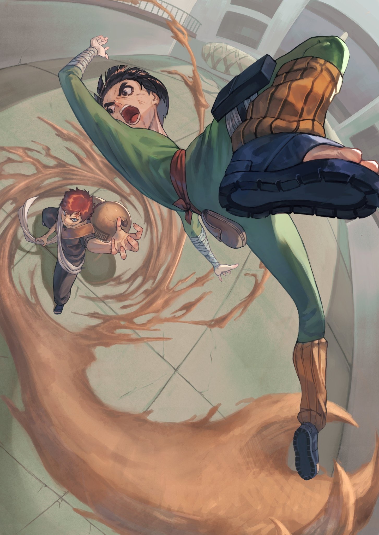 Rock Lee vs Gaara, Anime wallpaper, 1460x2050 HD Phone