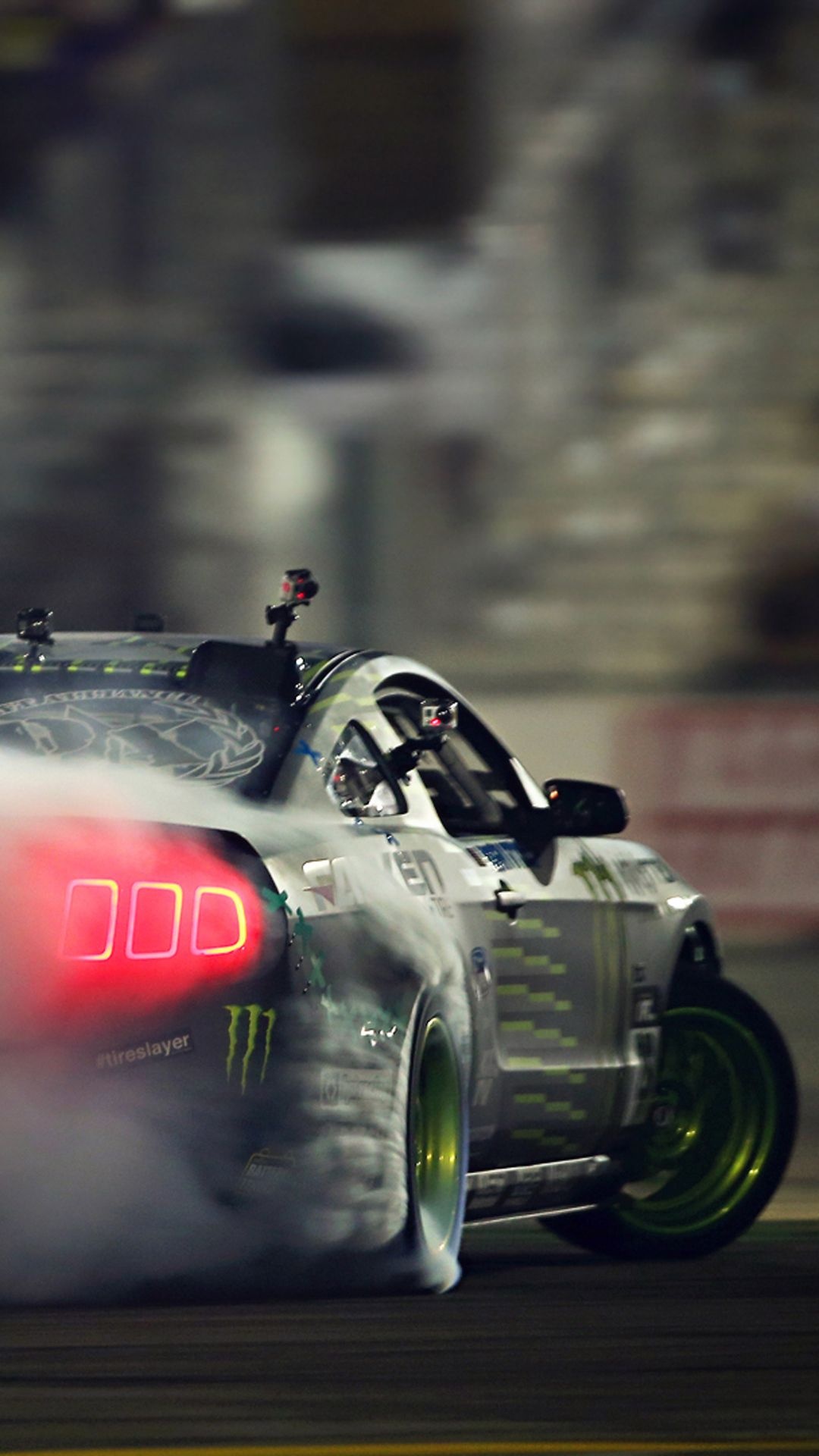 Ford Mustang RTR, drifting tire smoke, #tireslayer text, Full HD Phone wallpaper