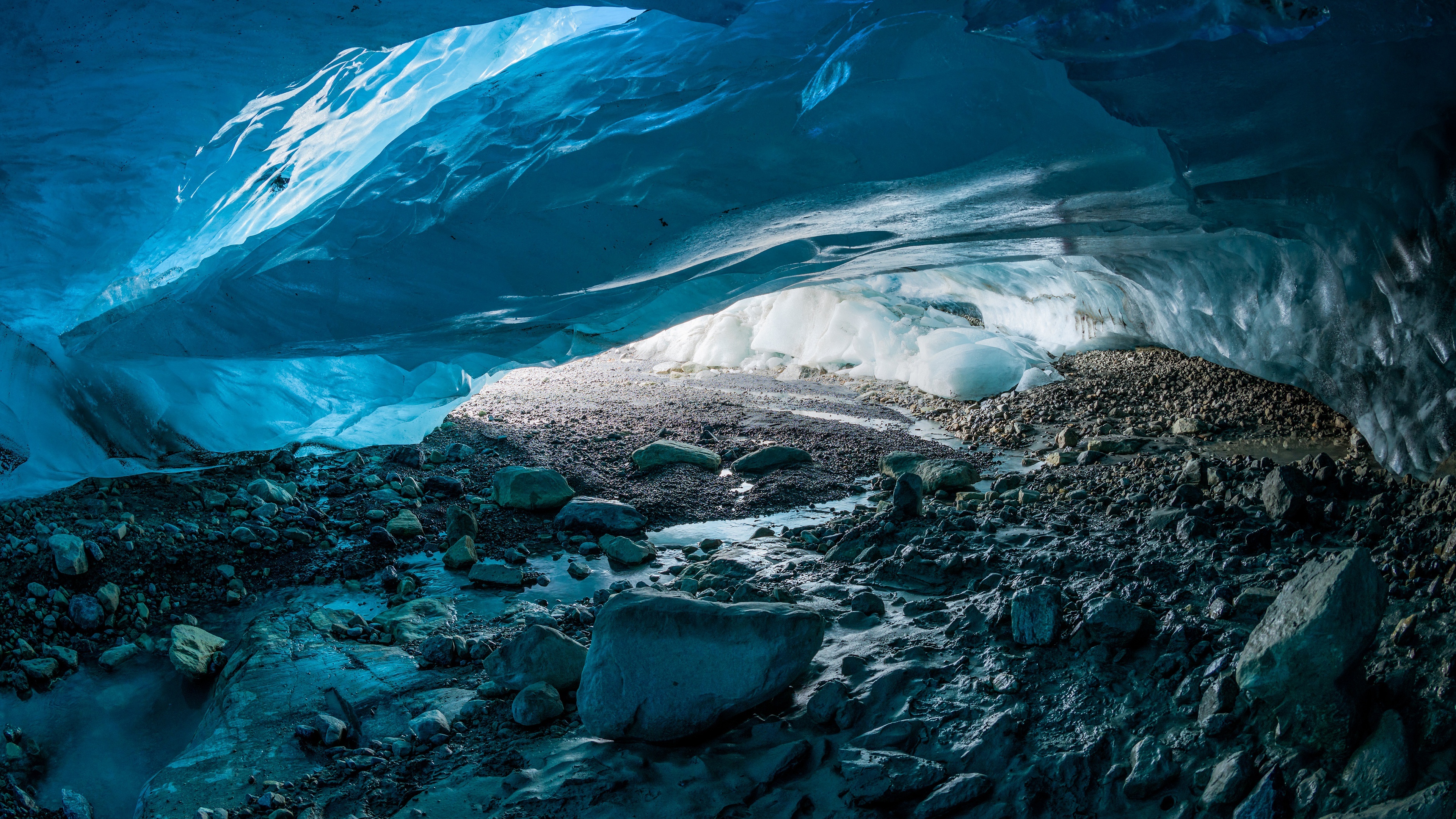 Byron Glacier, Ice Cave Wallpaper, 3840x2160 4K Desktop