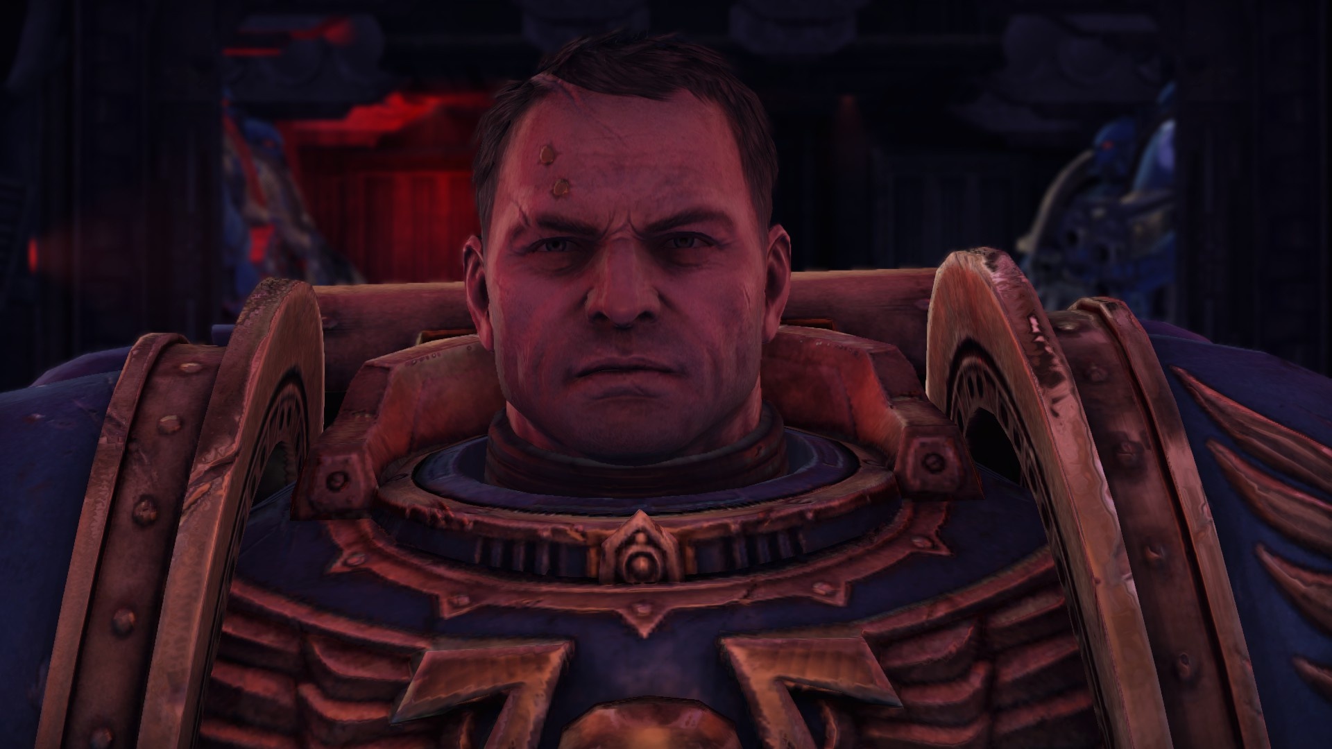 Lieutenant Demetrian Titus, Ultramarine Power Armour, Warhammer 40,000: Space Marine, Full HD Desktop wallpaper