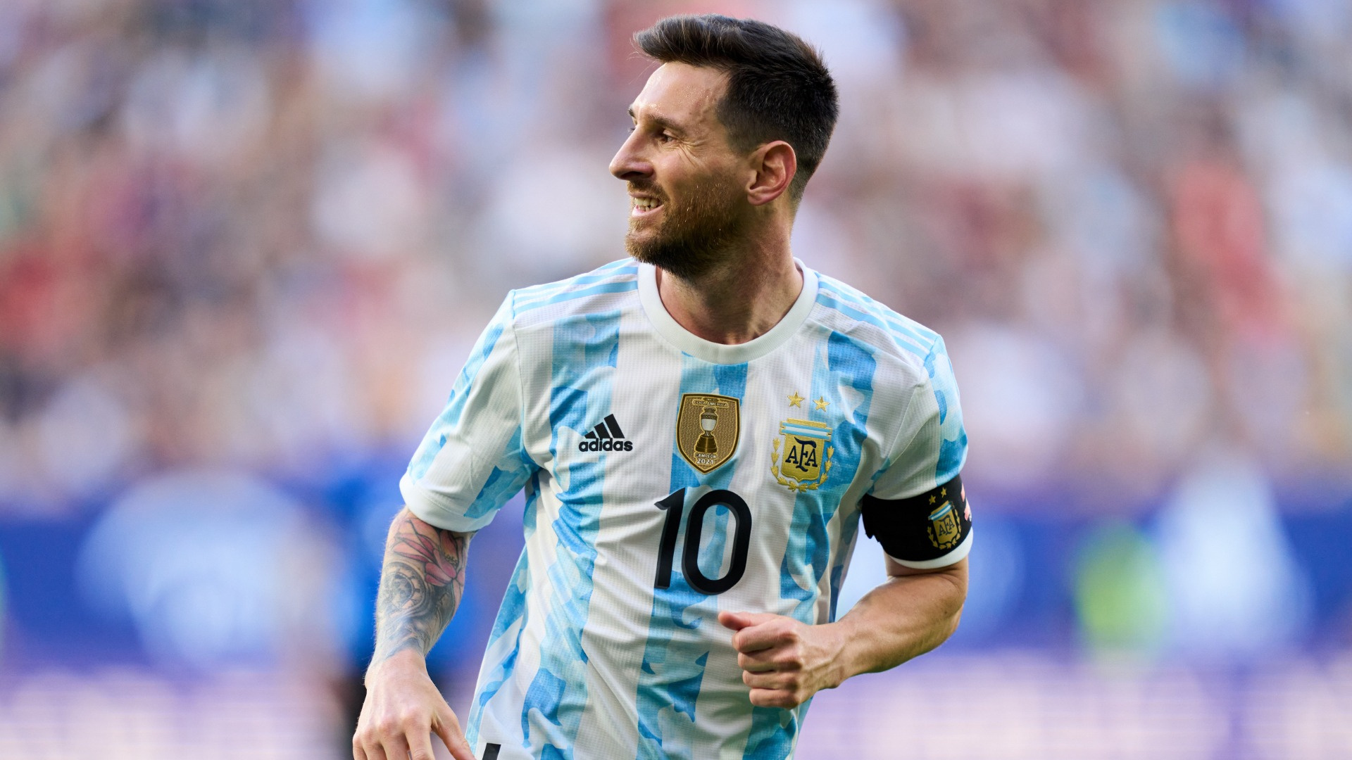 Lionel Messi, Argentina national football team jersey, Captain armband, Full HD Desktop wallpaper