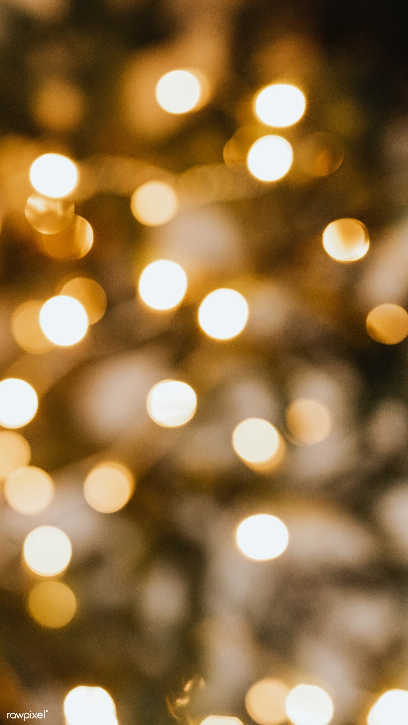 Gold lights, Bokeh effect, Warm glow, Cozy Christmas, 1400x2490 HD Phone