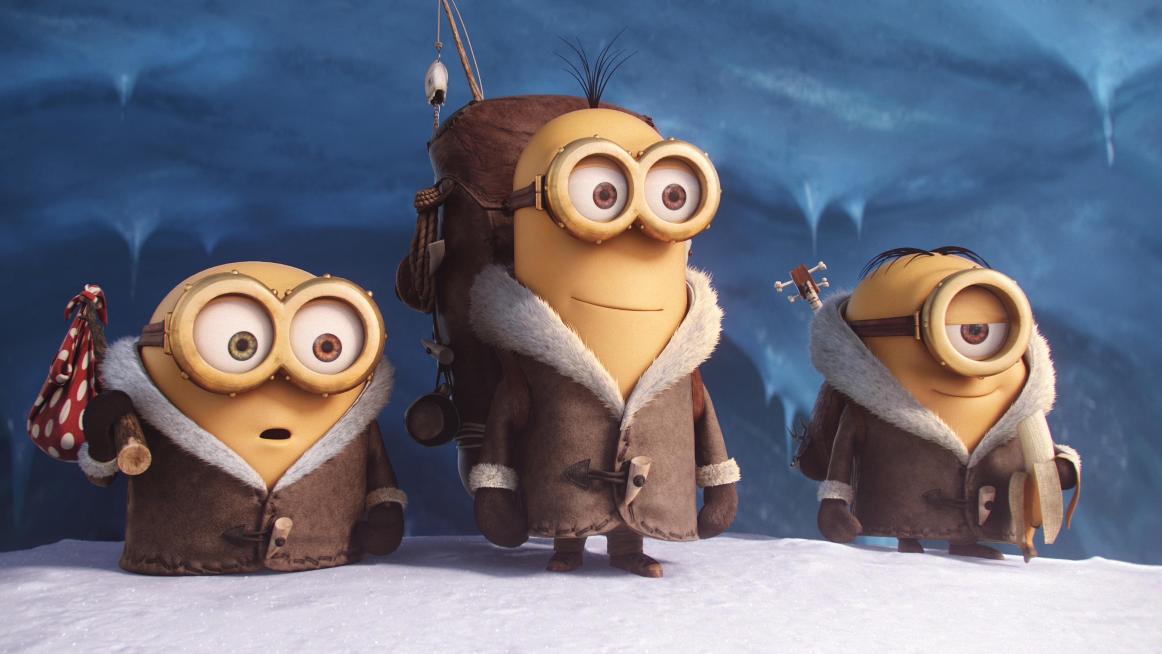 Bob, Kevin and Stuart, Minions Wallpaper, 3840x2160 4K Desktop