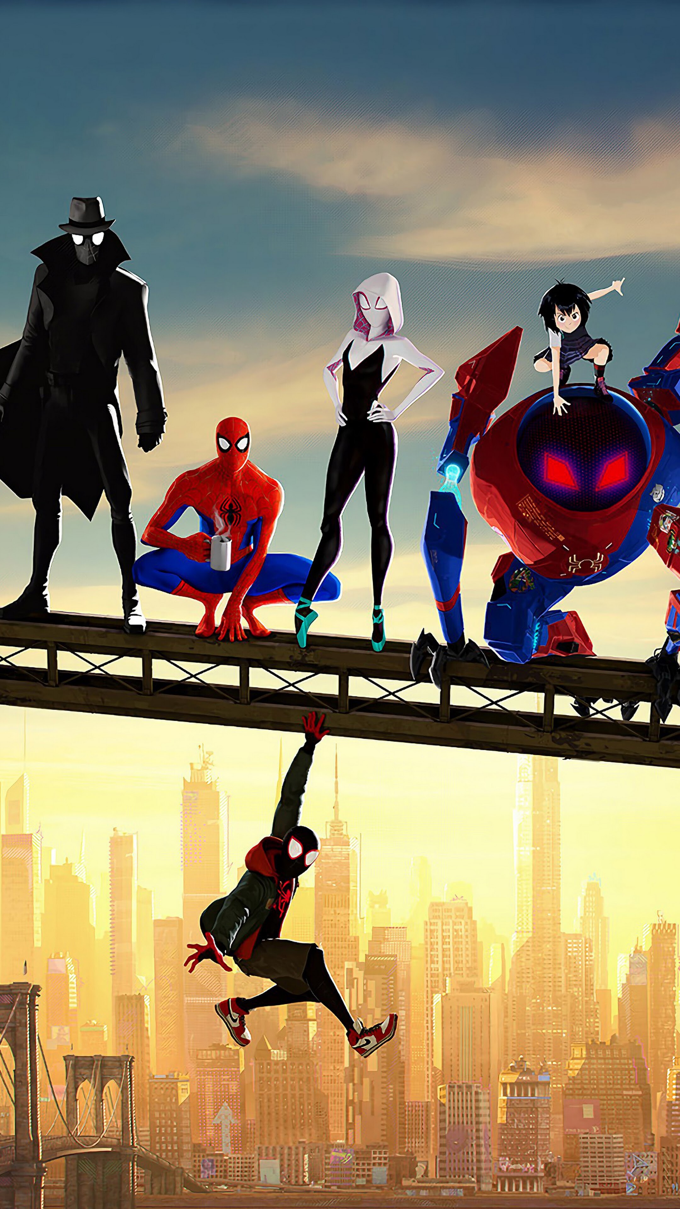 Main characters, Spider-Man: Into the Spider-Verse Wallpaper, 2160x3840 4K Phone