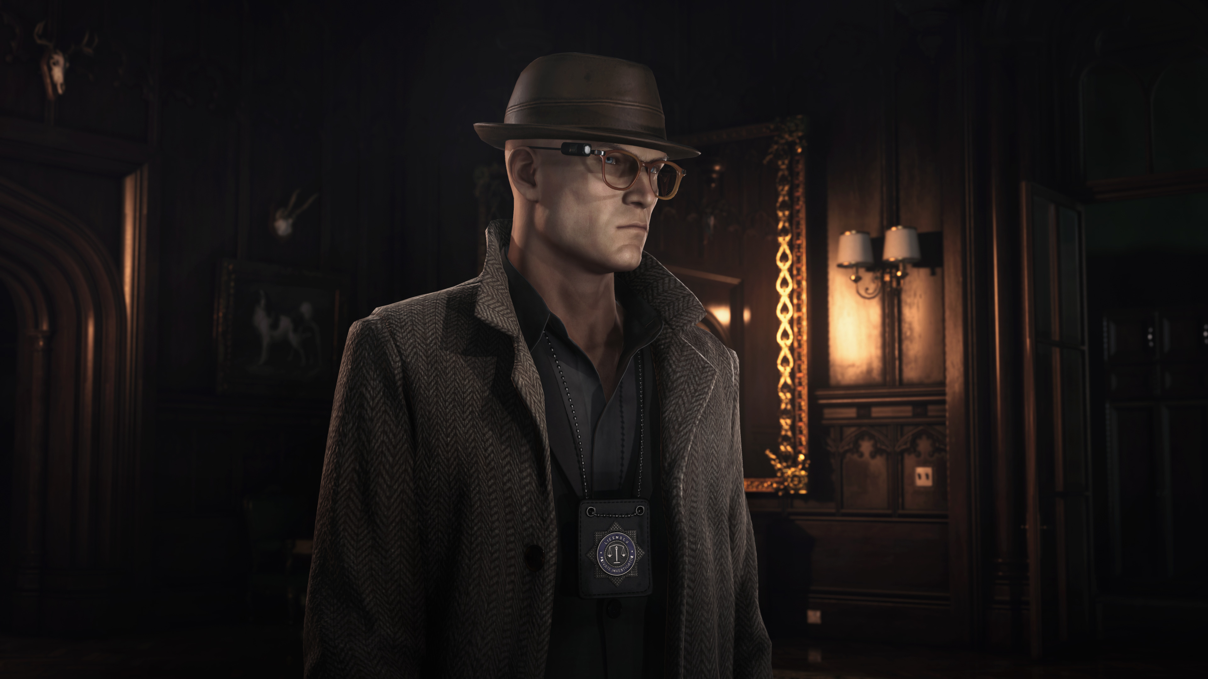 Agent 47 investigator disguise, HITMAN 3, Thornbridge Manor, 4K Desktop wallpaper