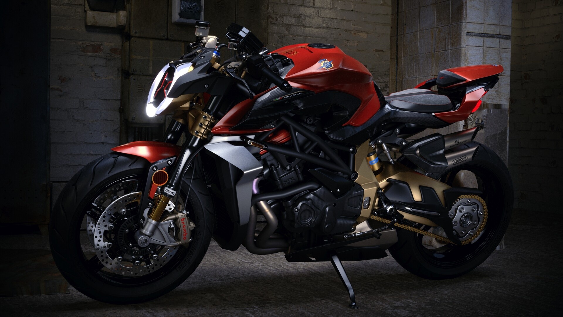 MV Agusta Brutale 1000, Artistic design, Series Oro edition, Stunning visuals, 1920x1080 Full HD Desktop