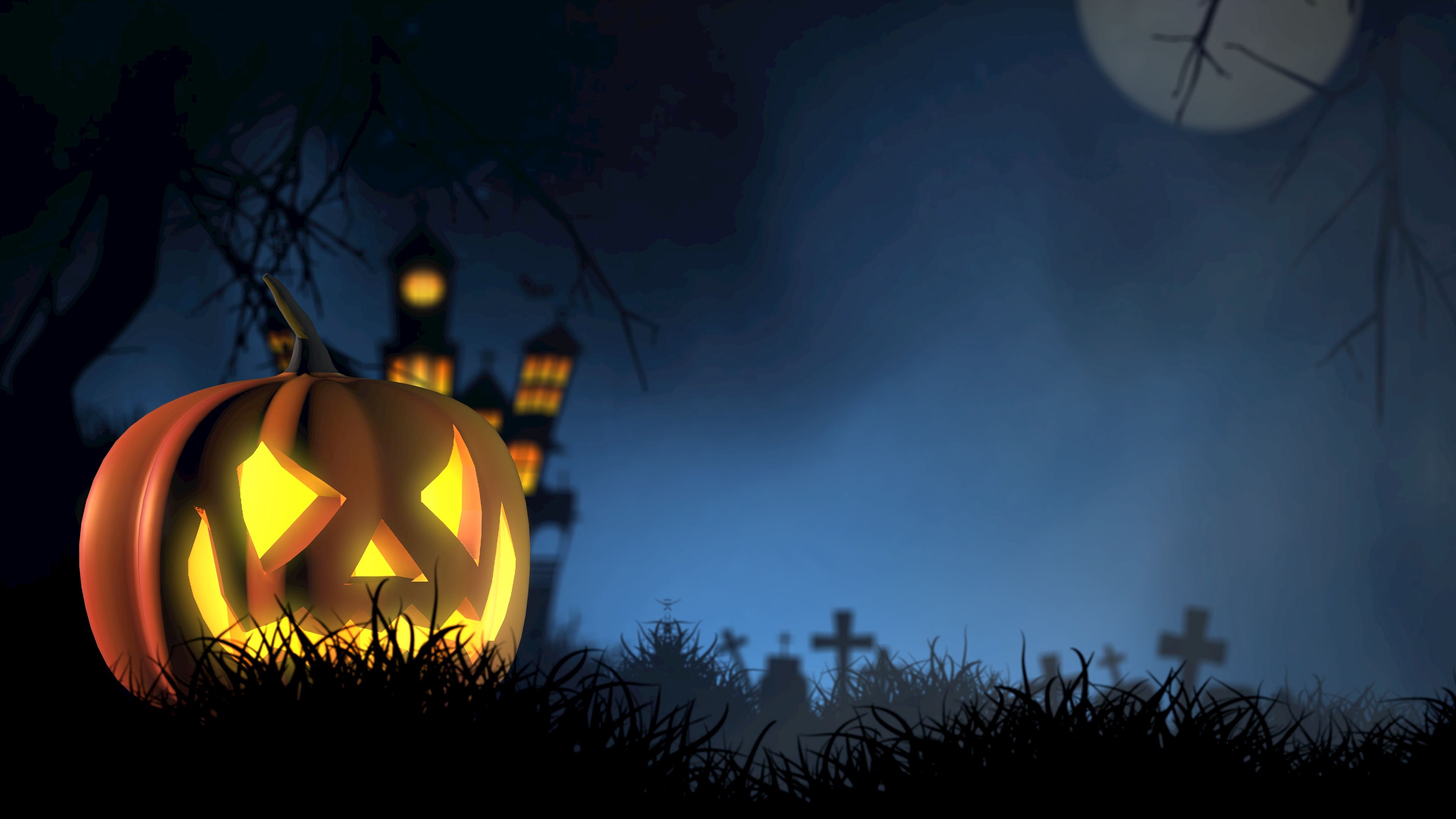 Halloween pumpkins, Festive decorations, 3840x2160 4K Desktop