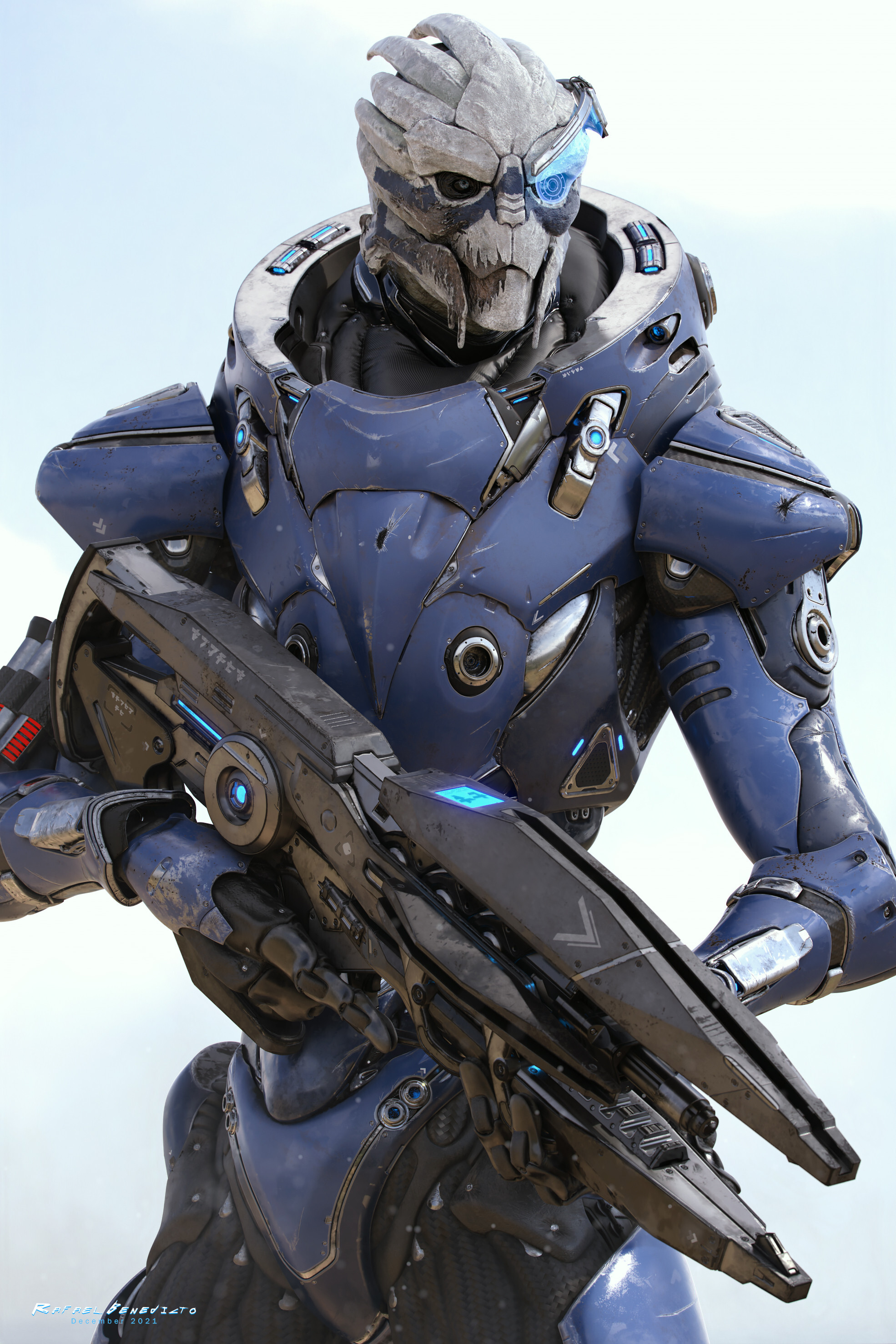 Garrus Vakarian, ZBrush artistry, Gaming character, Remarkable craftsmanship, 1970x2960 HD Phone