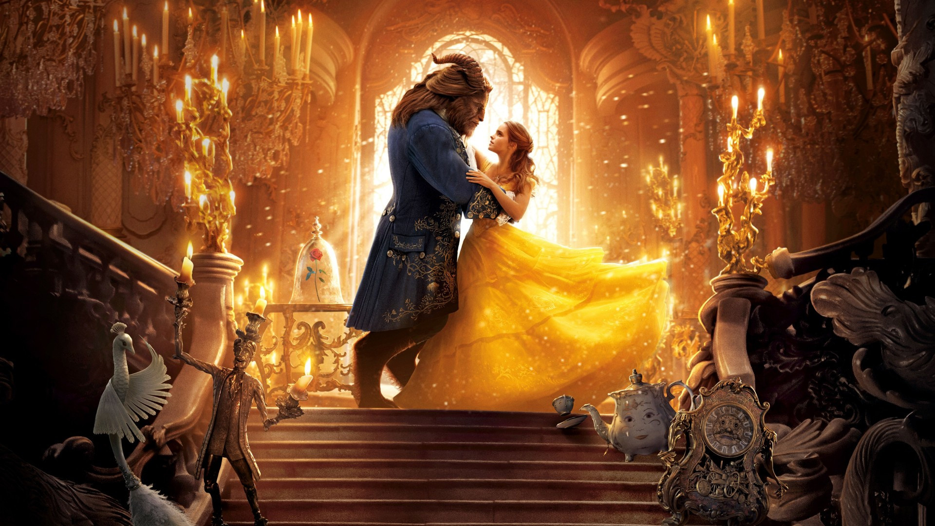 Download Beauty and the Beast, Dancing Emma Watson, Dan Stevens wallpapers, 1920x1080 Full HD Desktop