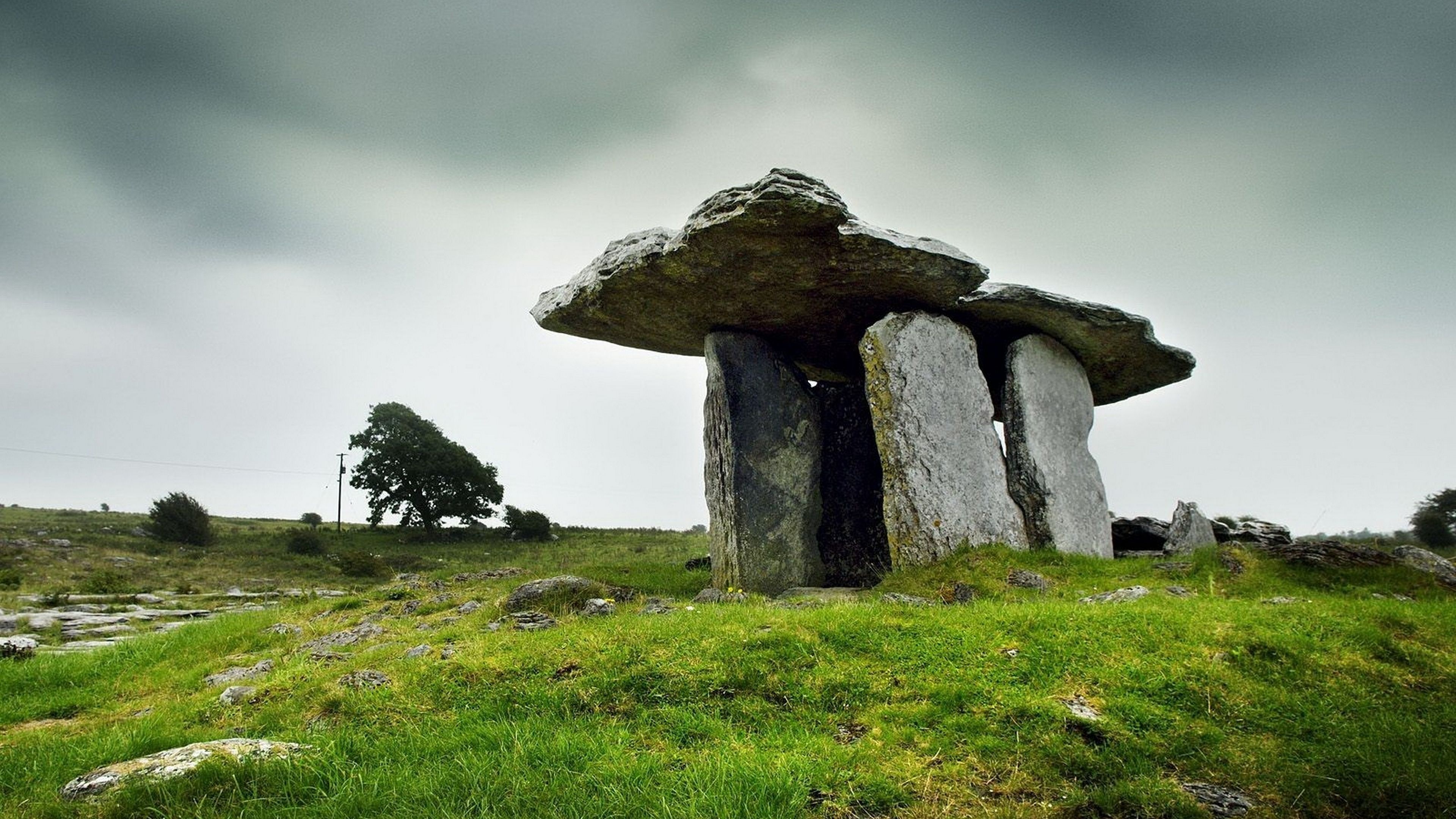 Poulnabrone Dolmen, Irish Countryside Wallpaper, 3840x2160 4K Desktop